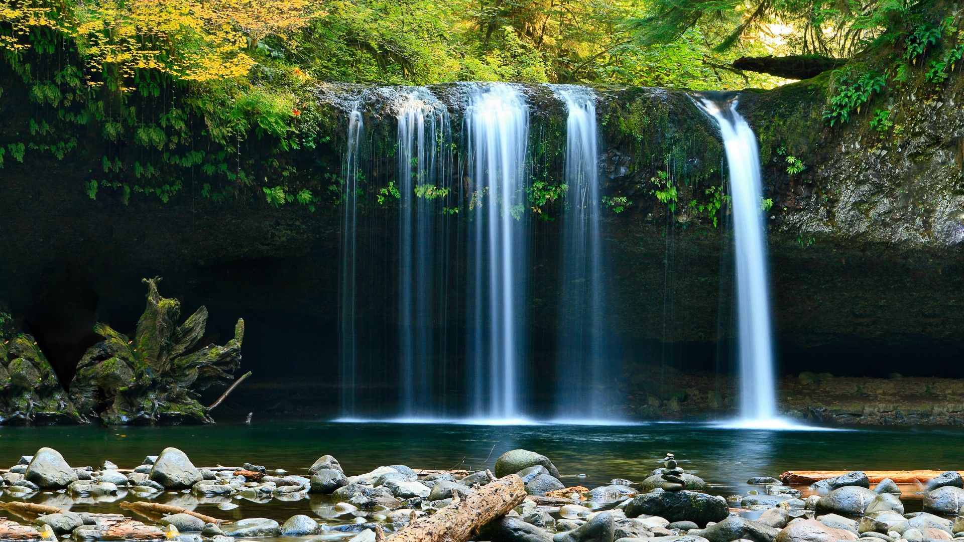 Wallpaper Waterfall, 4K, Nature