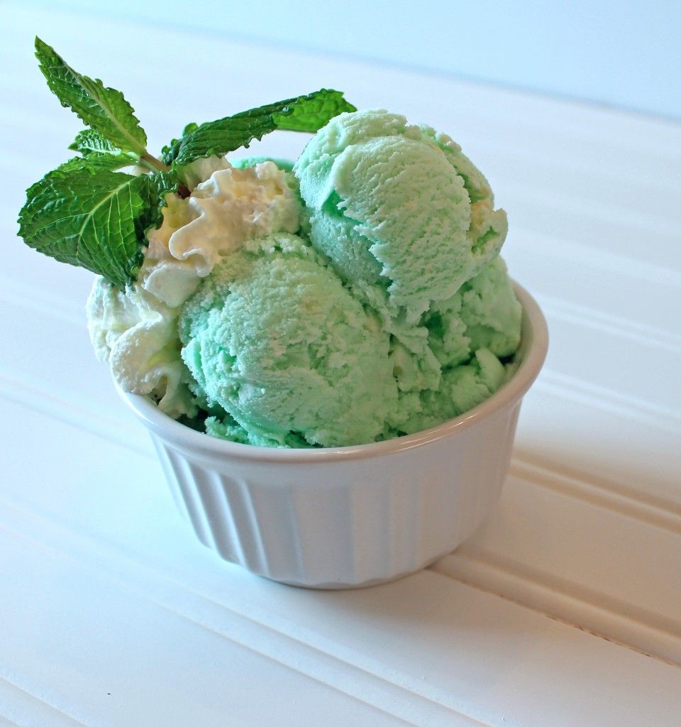 Green Mint Chocolate Chip Ice Cream