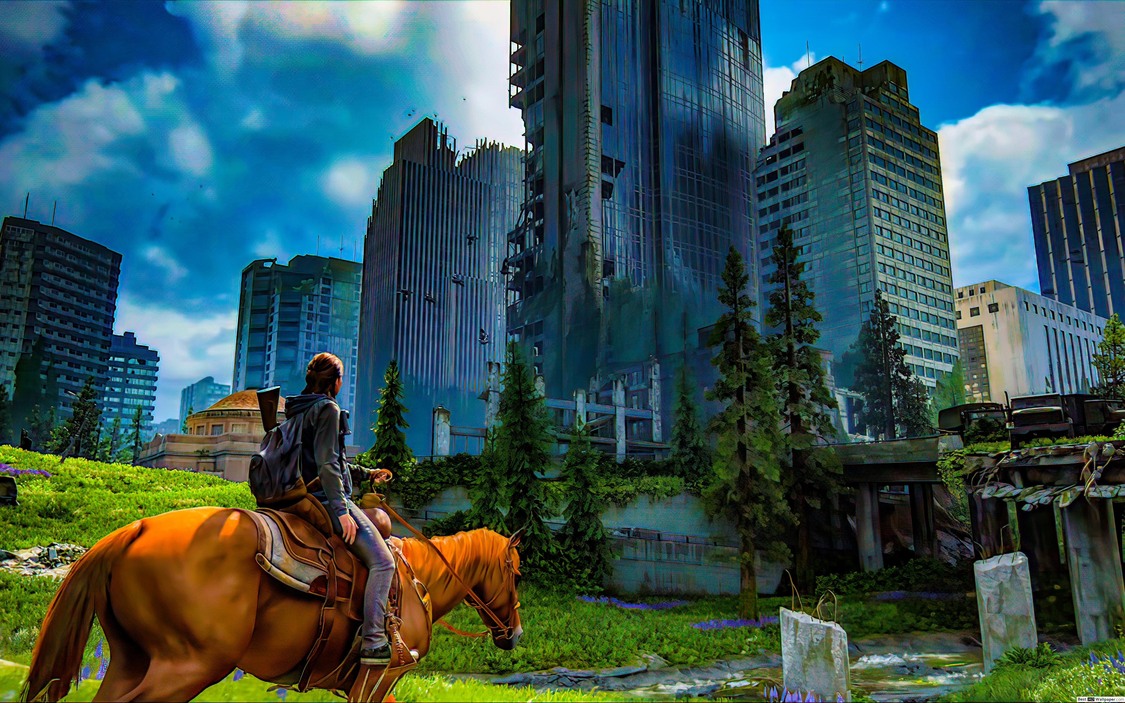 The Last Of Us 2 with horse city 8k 4k HD wallpaper download