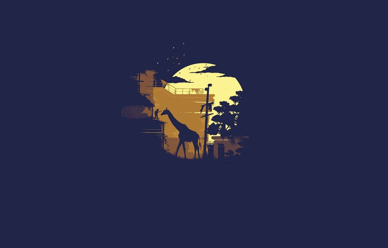 Wallpaper minimalism, giraffe, girl, The Last of Us, Naughty Dog