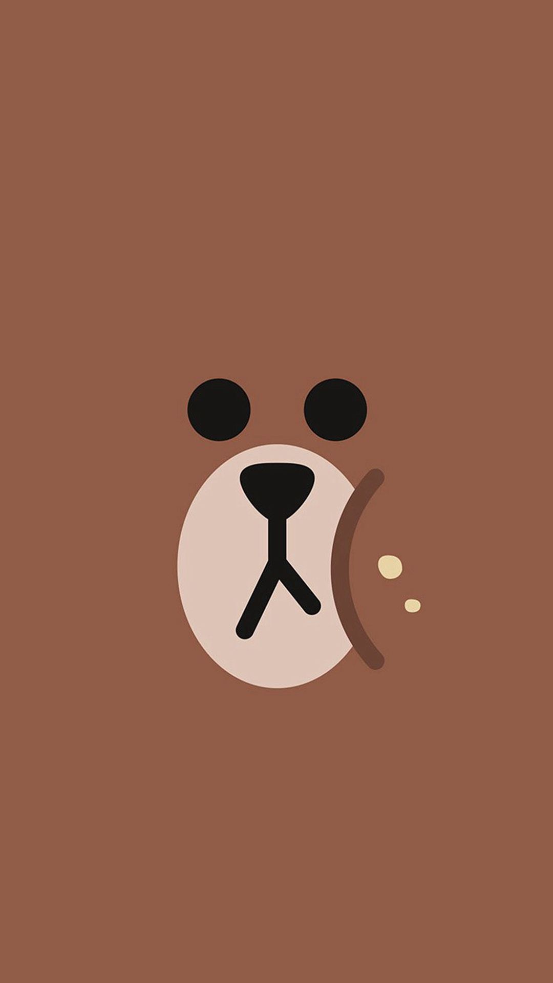 Line Charactor Cute Brown Bear Face Ilustration Art iPhone 8 Wallpaper Free Download