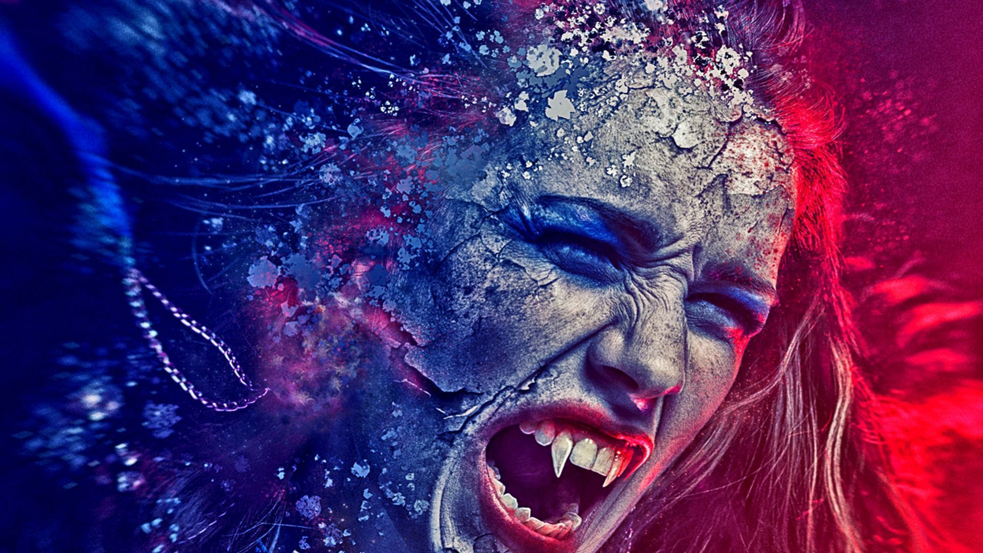 Download 1920x1080 Angry female vampire wallpaper