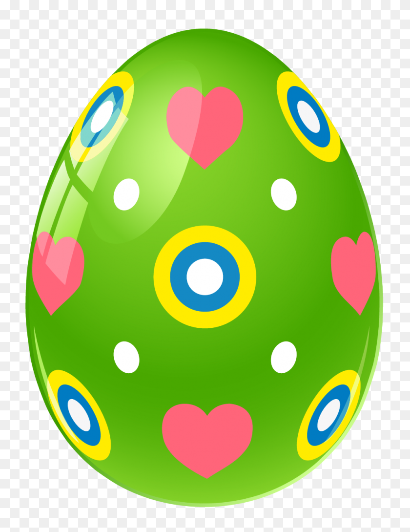Green Easter Egg With Hearts Png Clipart Gallery PNG