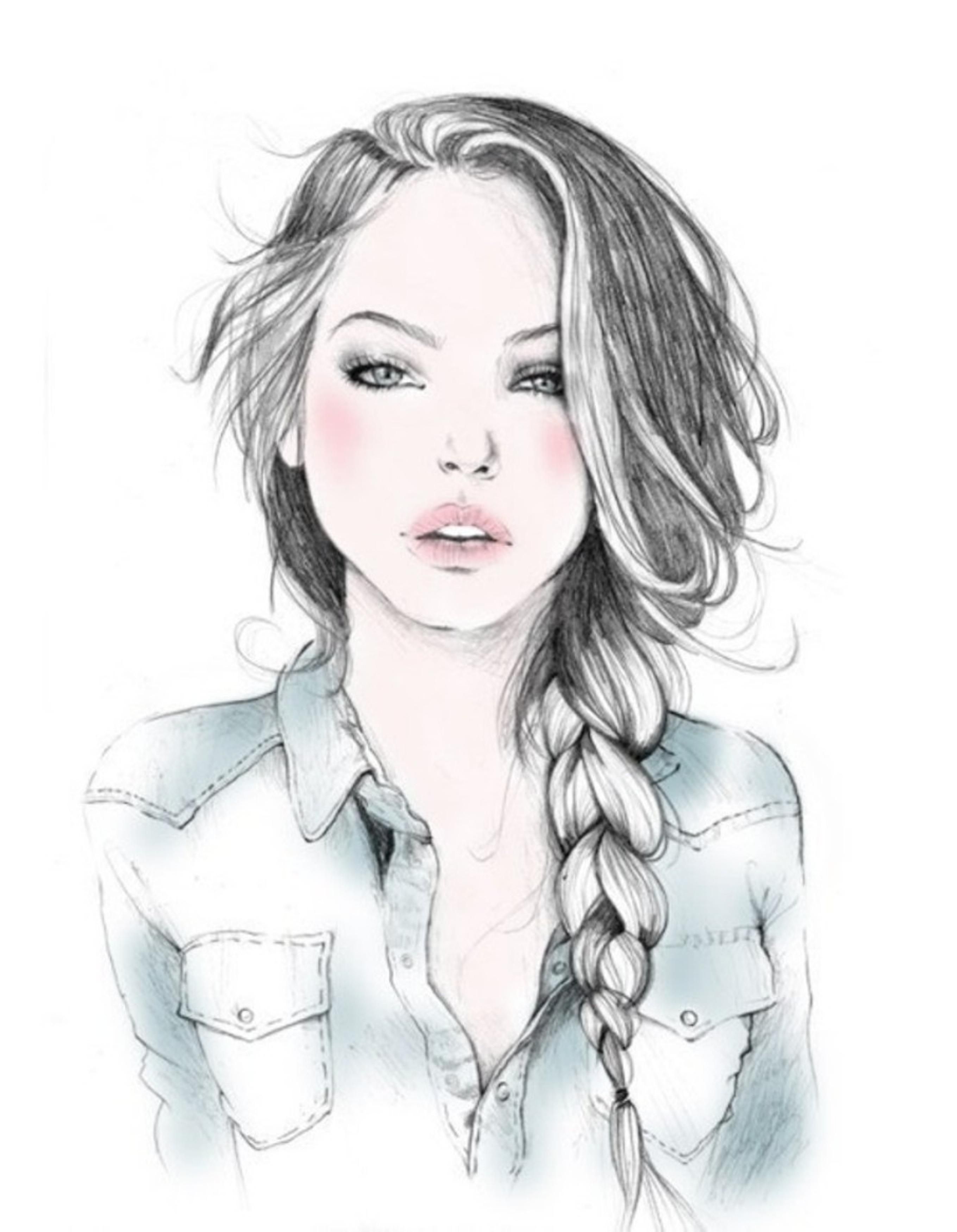 Beautiful Girl Sketch Wallpaper