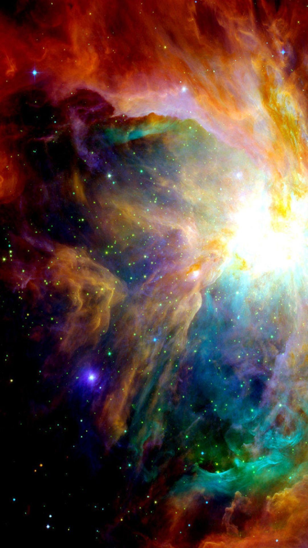 Colorful Galaxy Clouds Stars Nebulae Phone Wallpaper HD