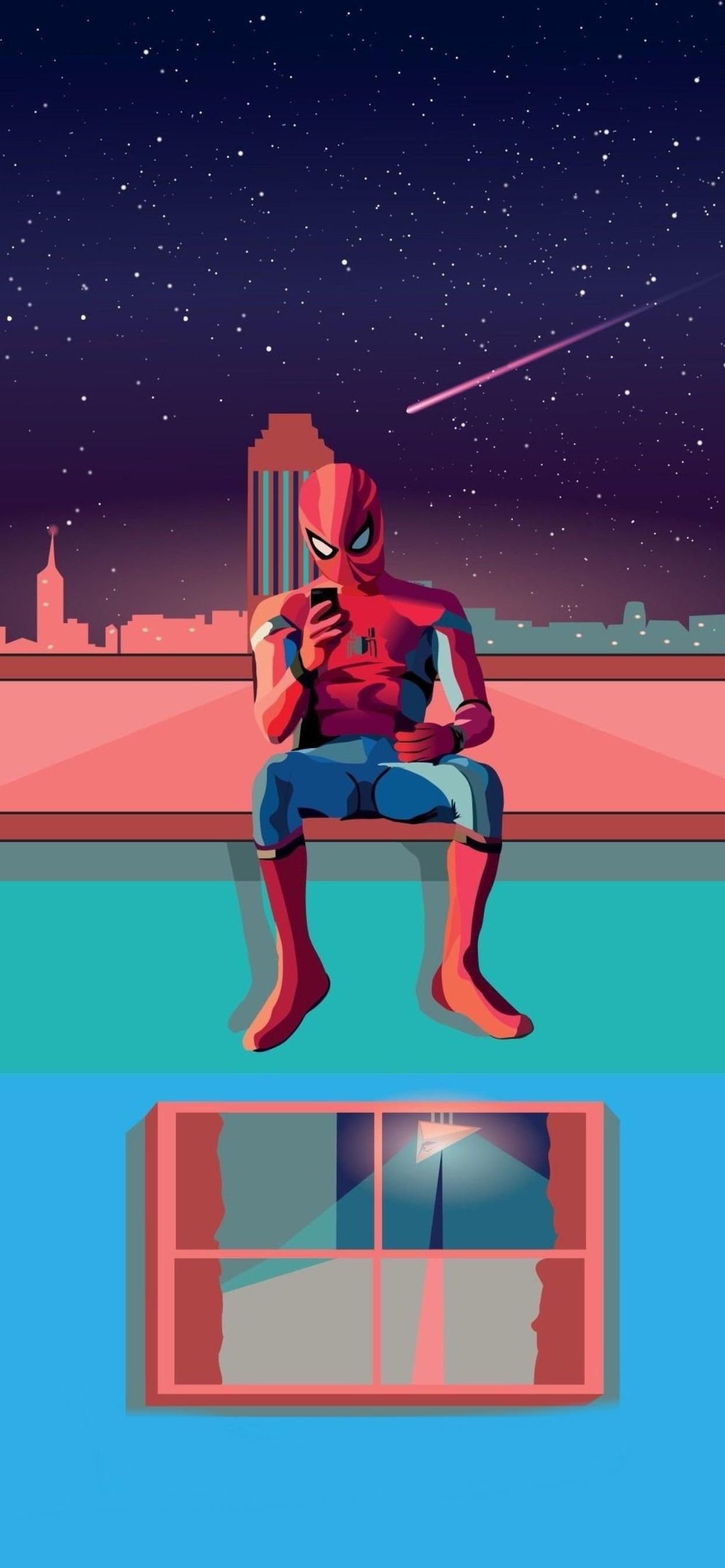Spiderman to original artist. iPhone X Wallpaper