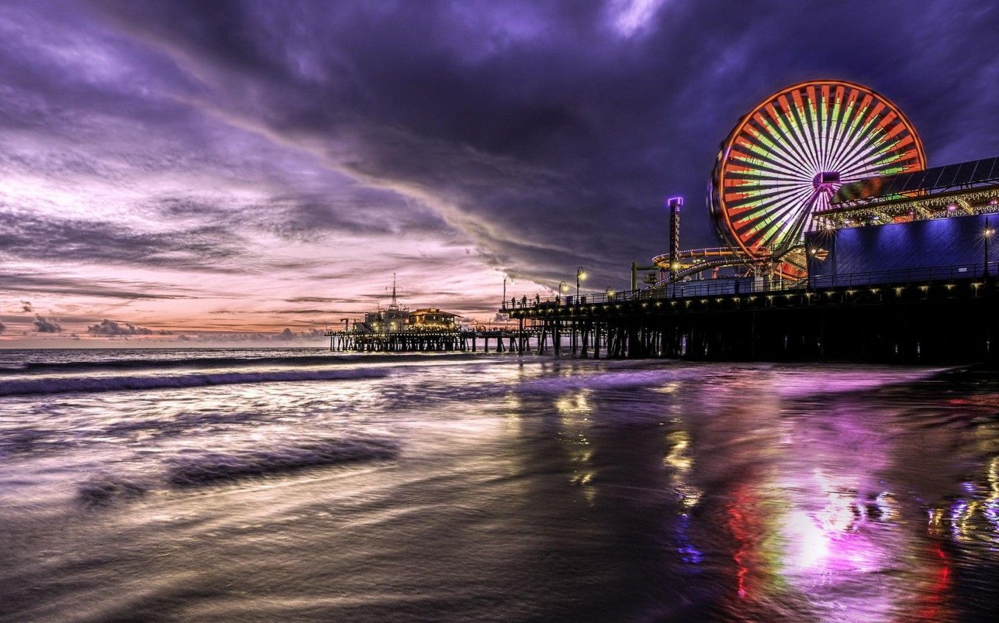 Cropped Fantastic Santa Monica Pier Wallpaper Hd Wallpaper