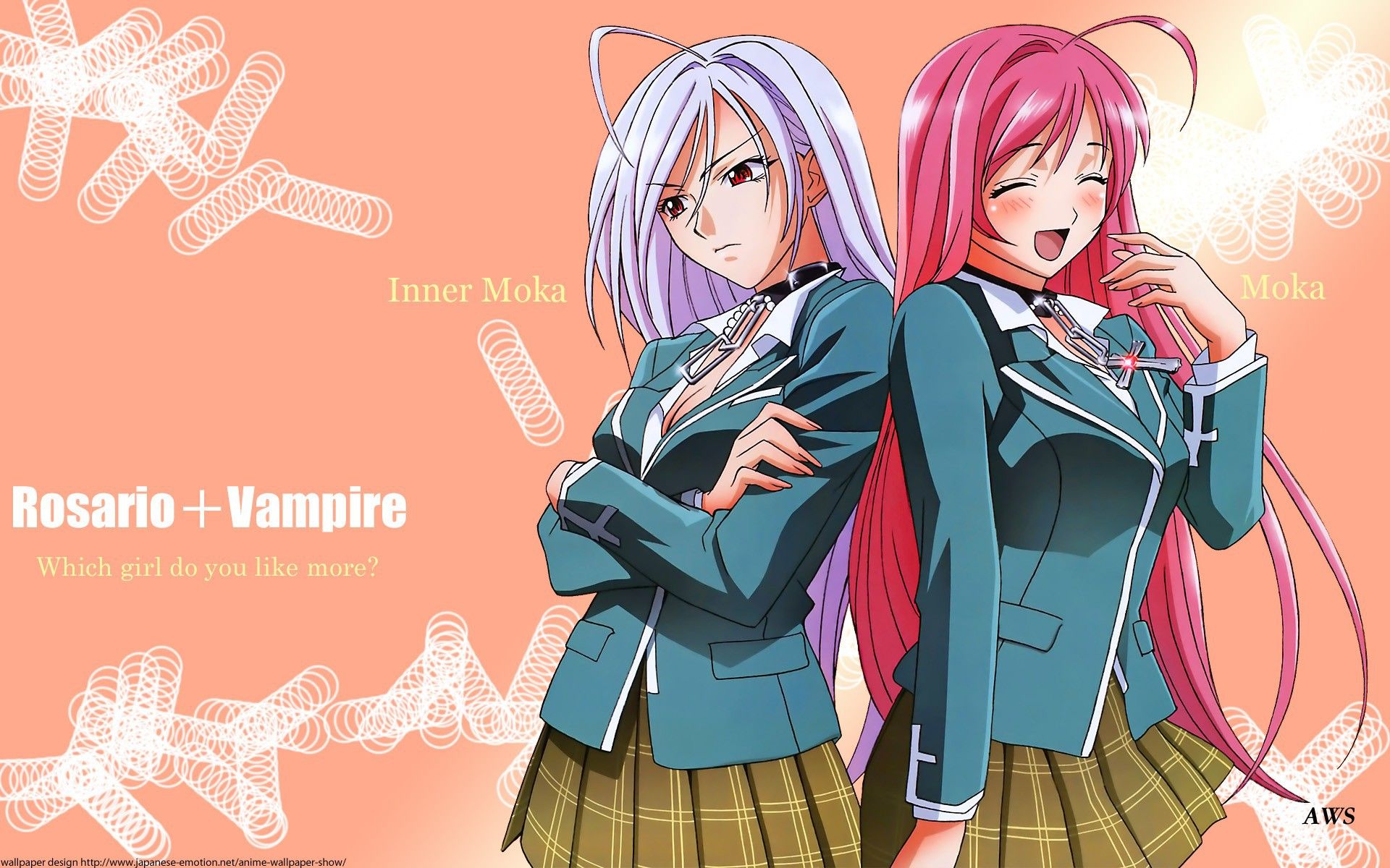 Two girls in the anime Cross + Vampire wallpaper and image, picture, photo