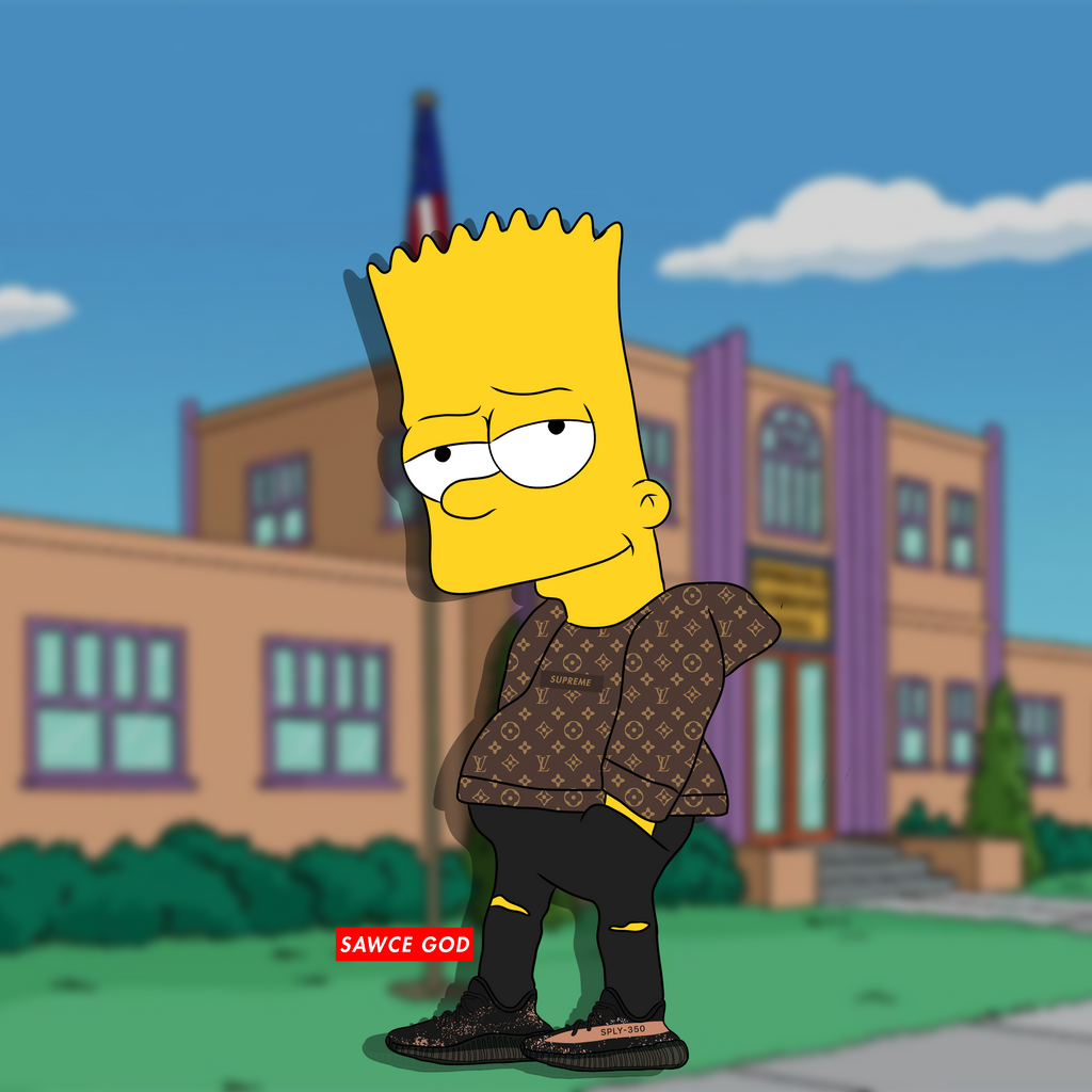 Bart Simpson Wearing Supreme