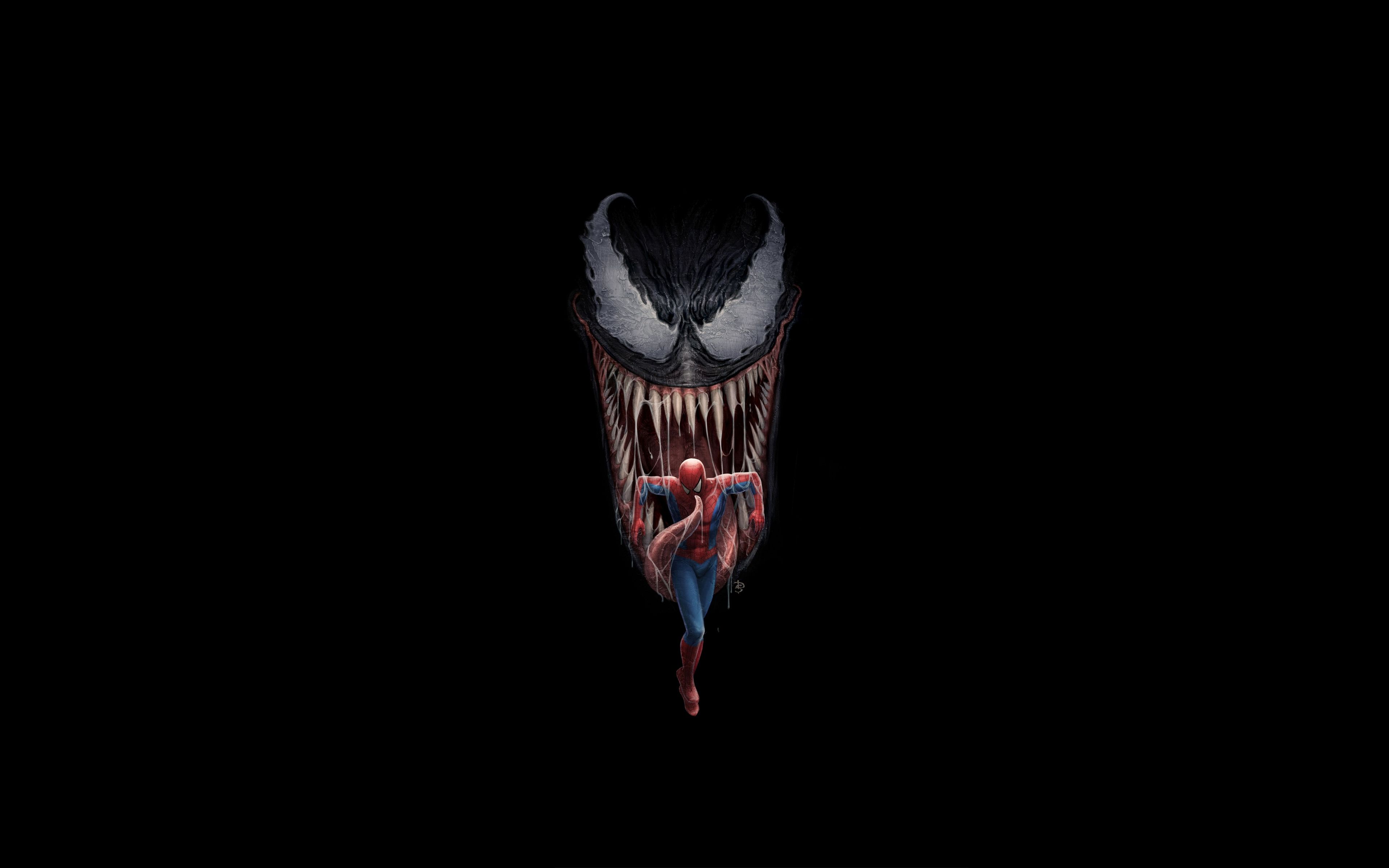 Download Spider Man And Venom, Minimal, Artwork Wallpaper, 3840x 4K Ultra HD 16: Widescreen
