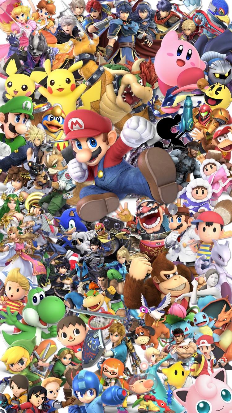 I made a phone wallpaper with every character render
