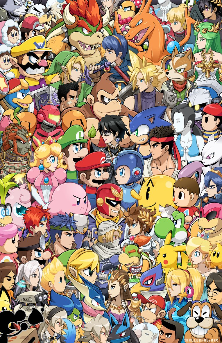 Front D'écran Super Smash Bros Characters, Nintendo Smash