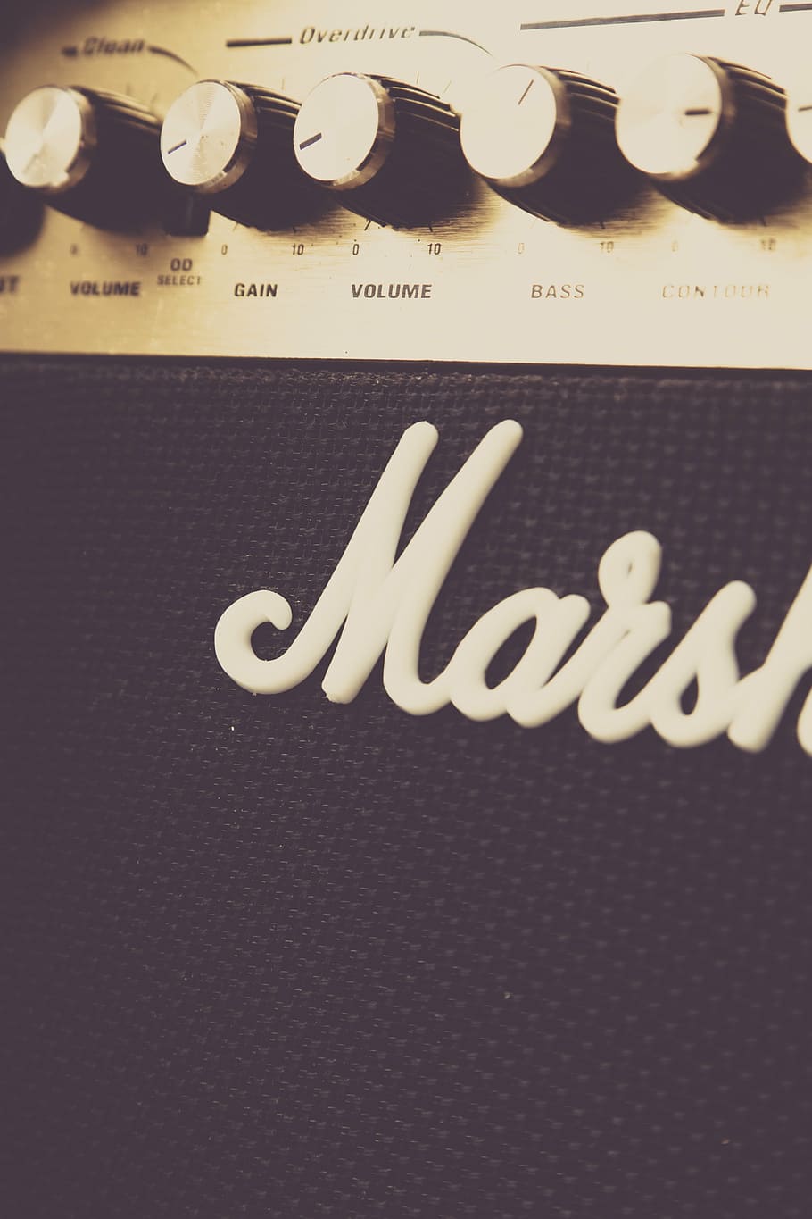 HD Wallpaper: Close Up Photo Of White Marshall Guitar Amplifier