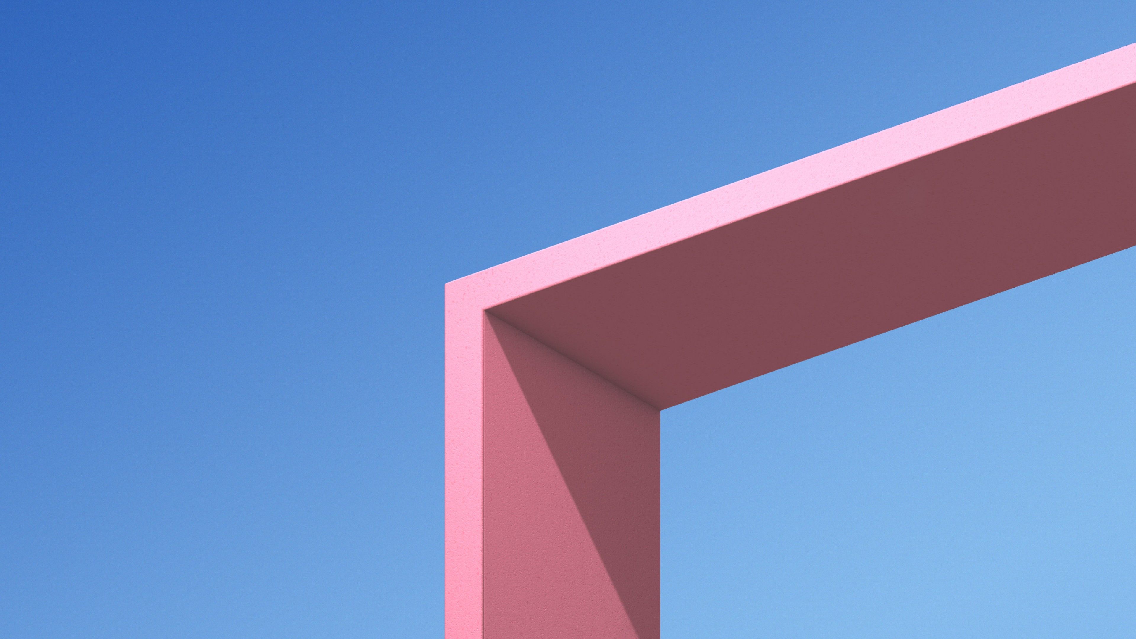 Wallpaper Architecture, Minimal, Blue sky, Pink, HTC U11 Plus