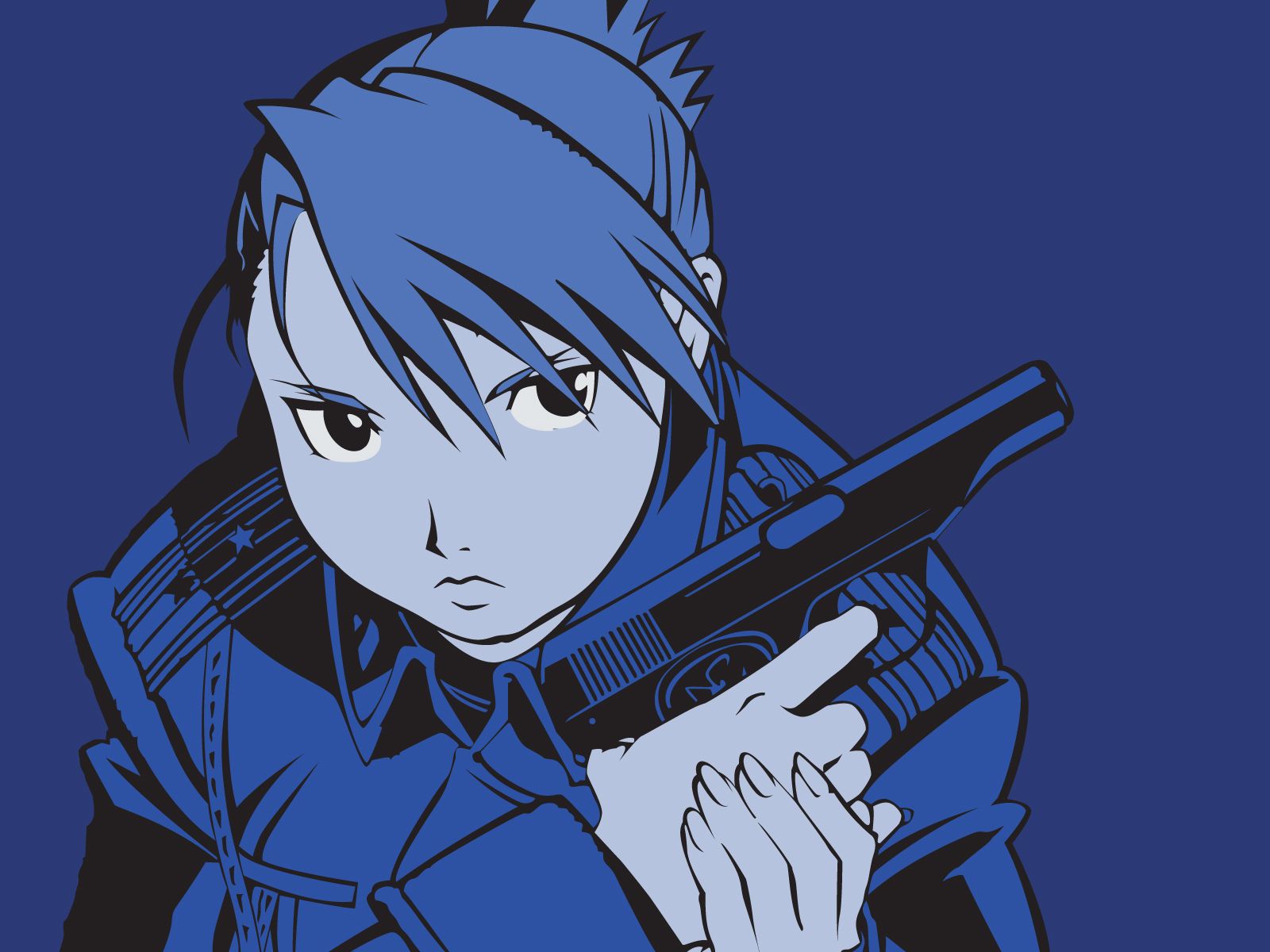 blue fullmetal alchemist gun riza hawkeye weapon. konachan.com