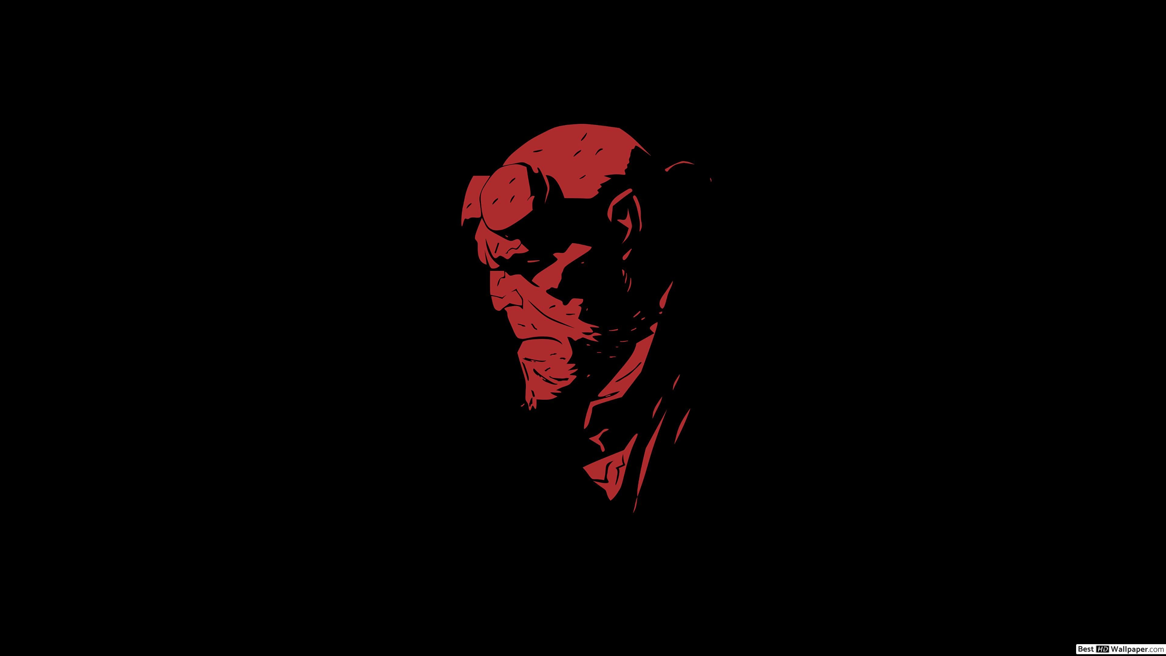 Hellboy red and black minimalist HD wallpaper download