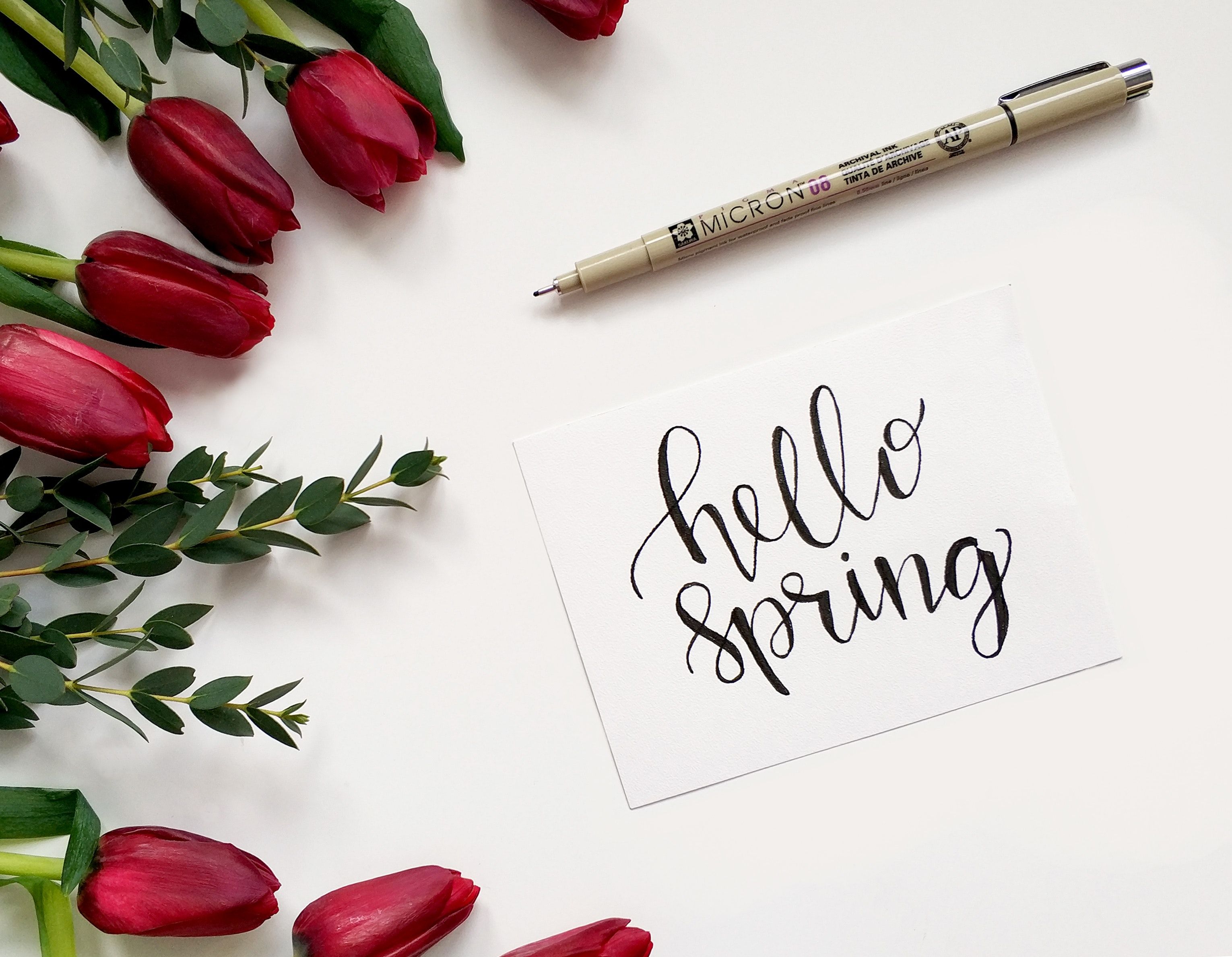 Hello Spring Handwritten Paper · Free