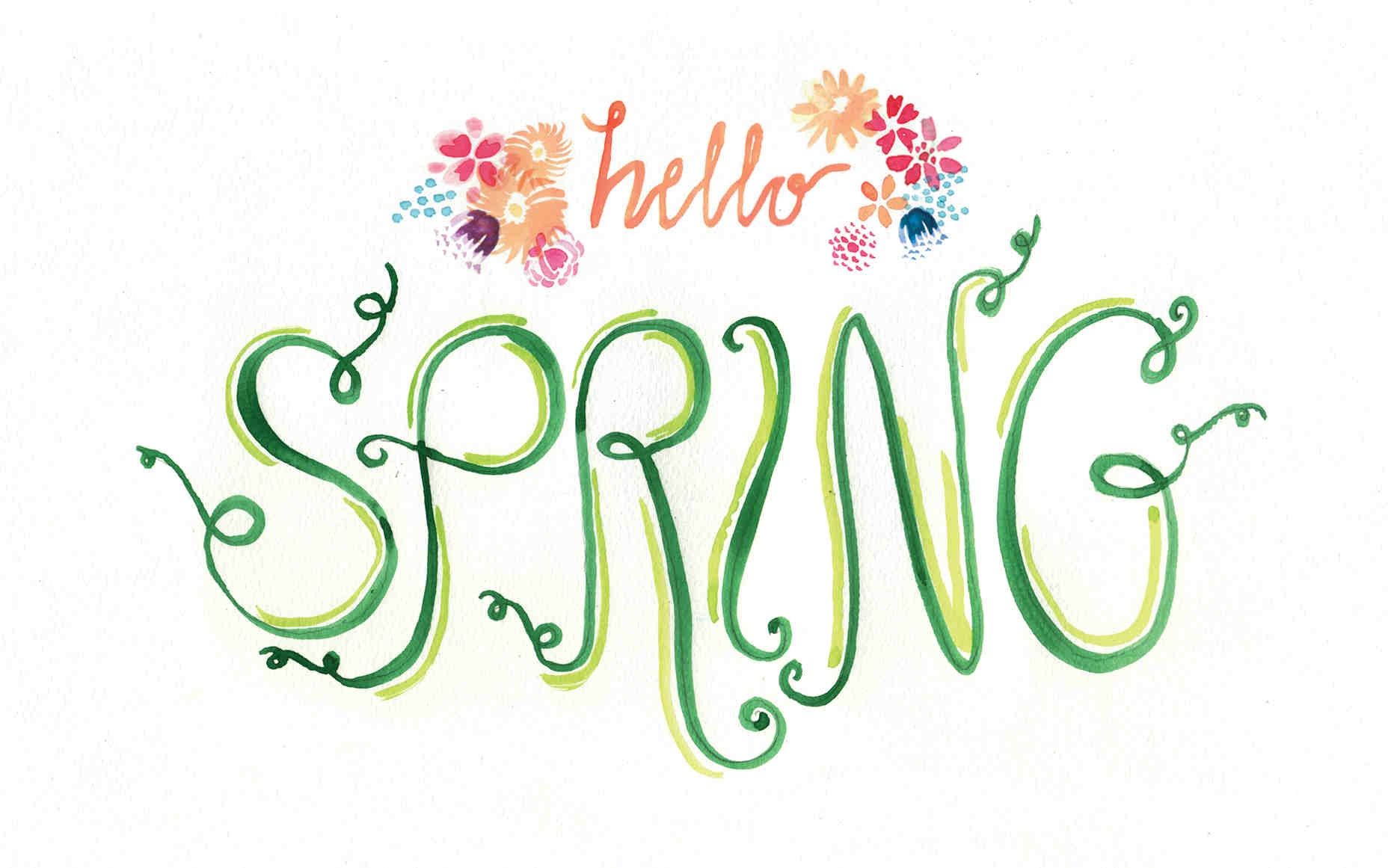 Hello Spring! Free computer wallpaper download at tinyinklings.com