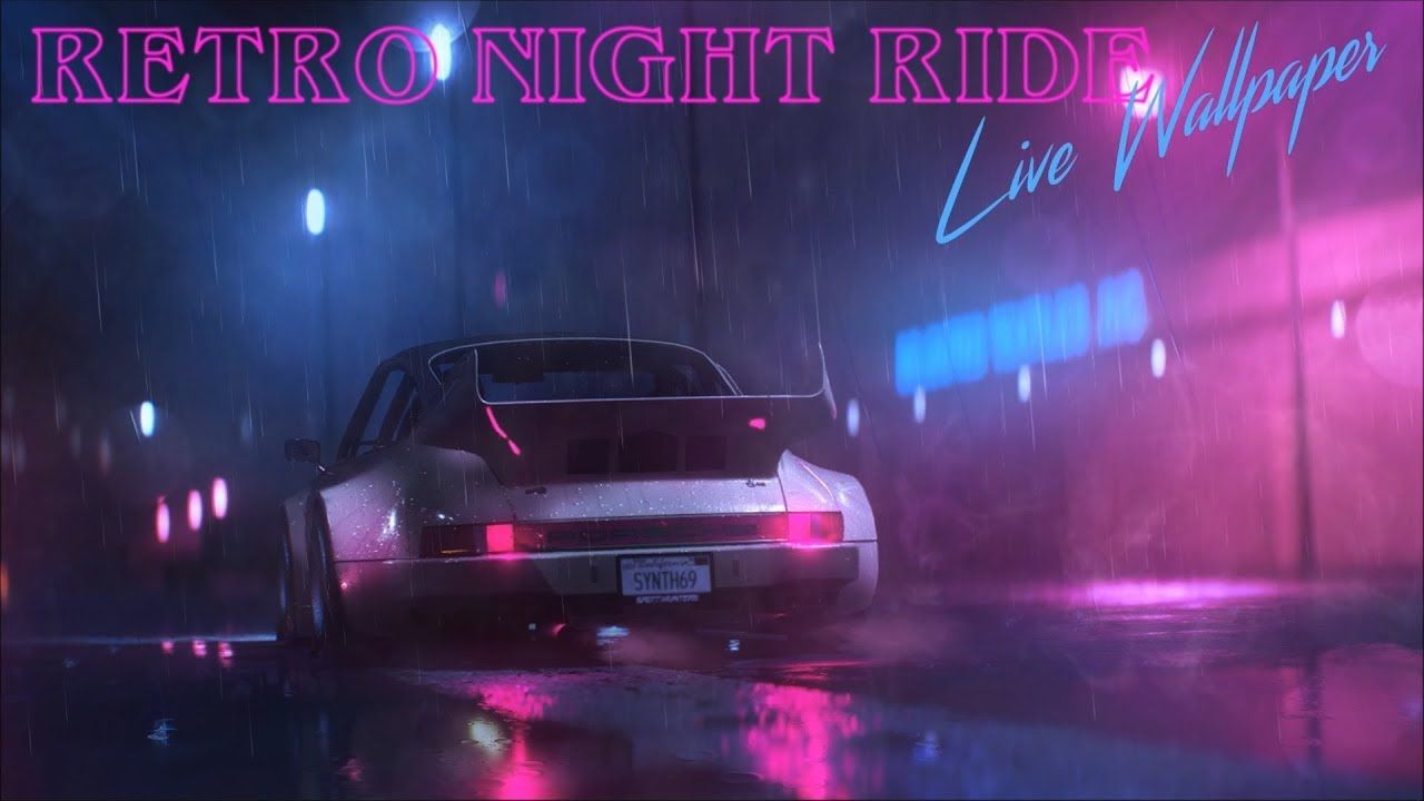 Retro Night Ride Live Wallpaper