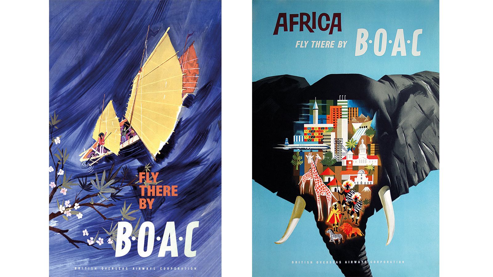 British Airways posters celebrate the golden age of air travel