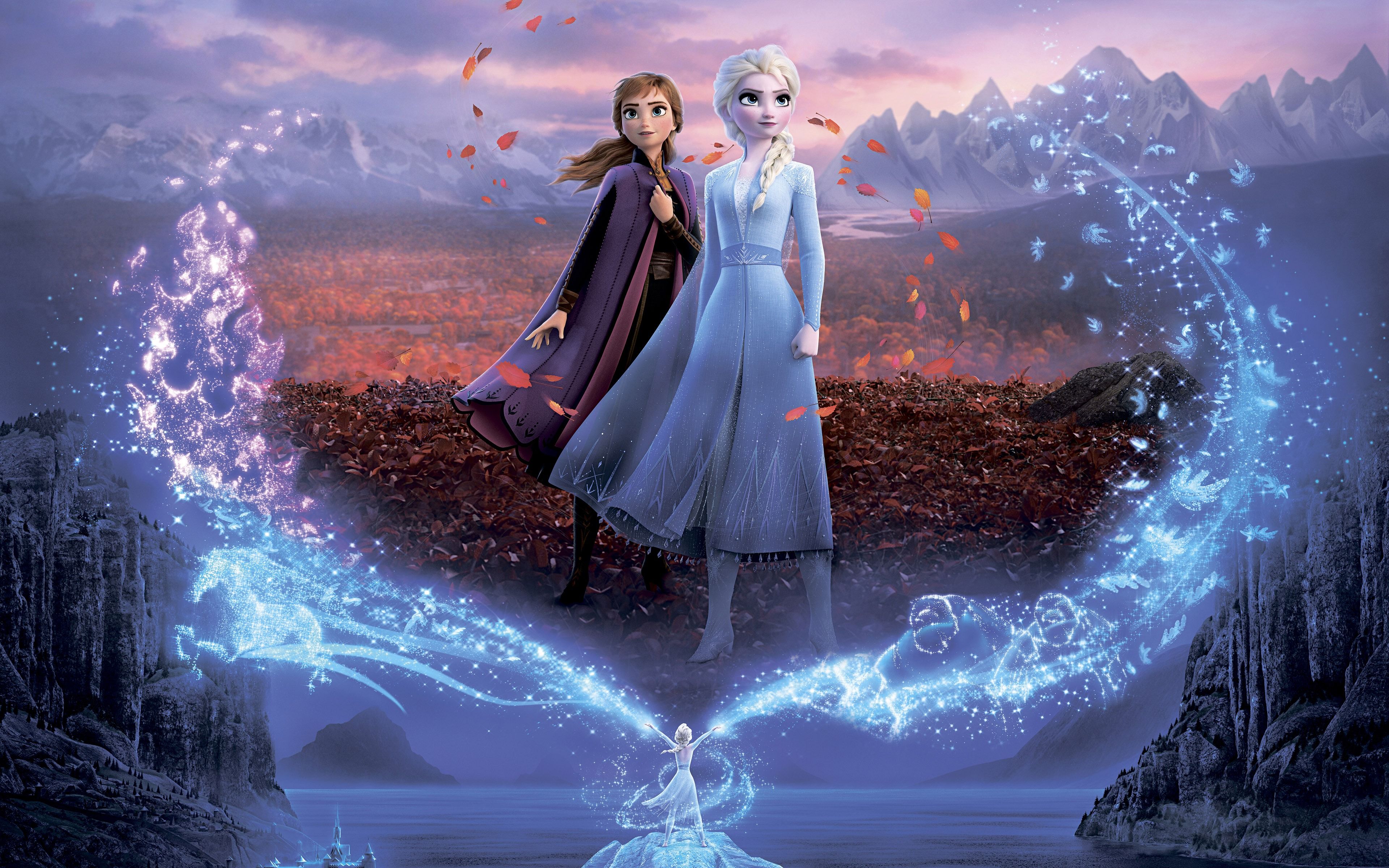 Download wallpaper Anna and Elsa, Frozen 2, 4k, poster, 2019