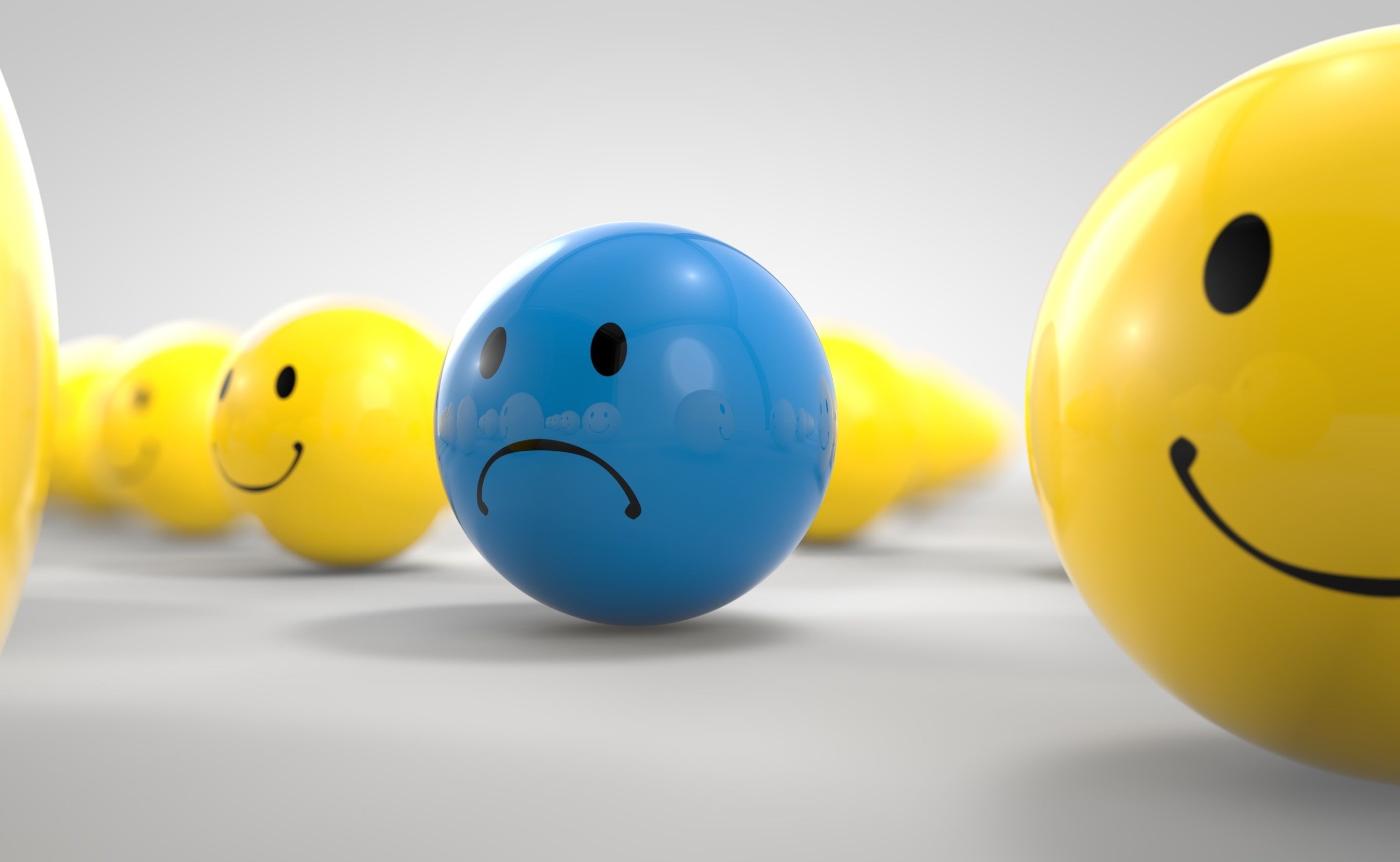 Sad Ball, emoji ball lot, Artistic, 3D, HD wallpaper