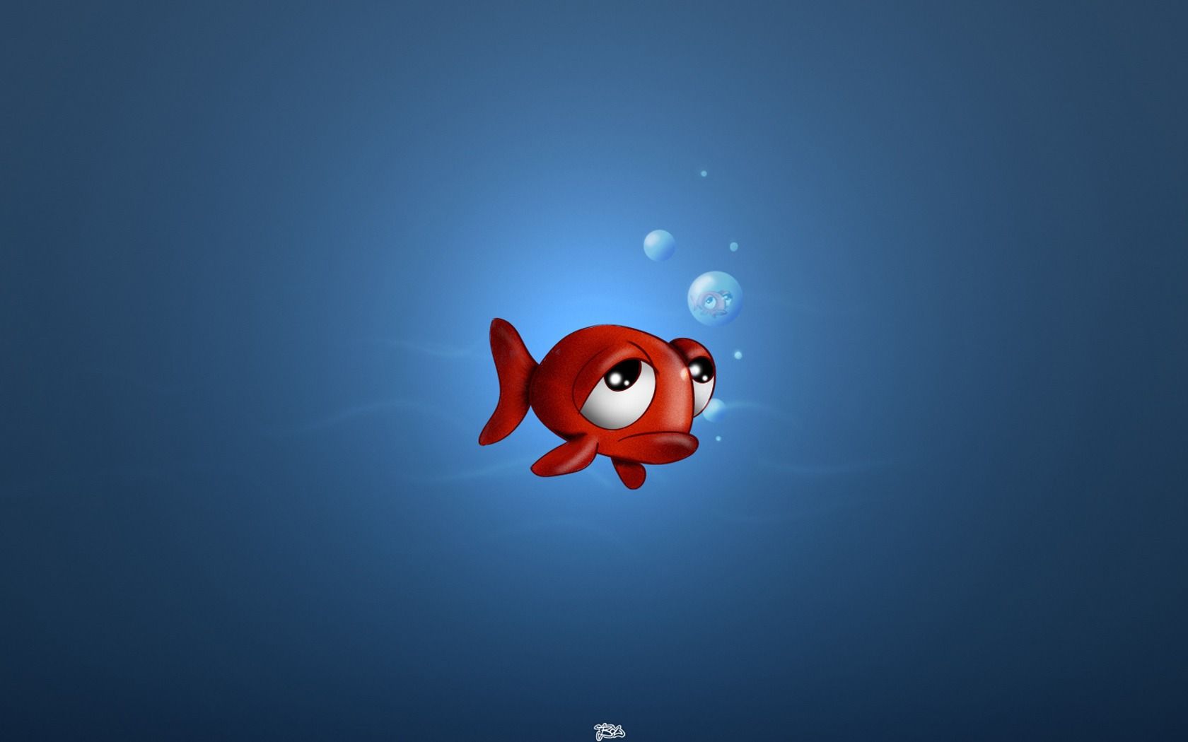 Sad Fish Wallpaper 3D Characters 3D Wallpaper in jpg format