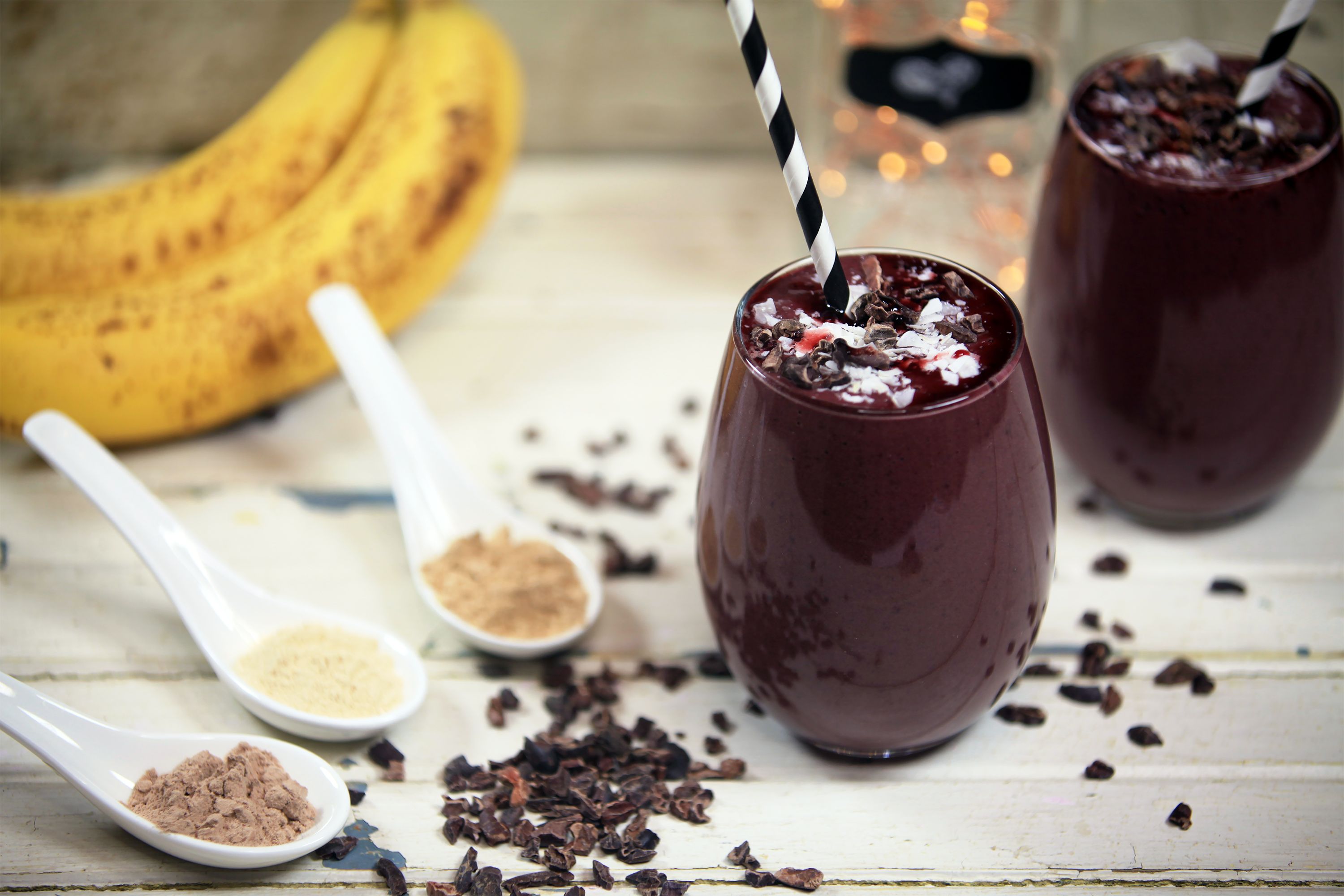 Decadent Black Cherry Chocolate Raw Vegan Protein Smoothie HD