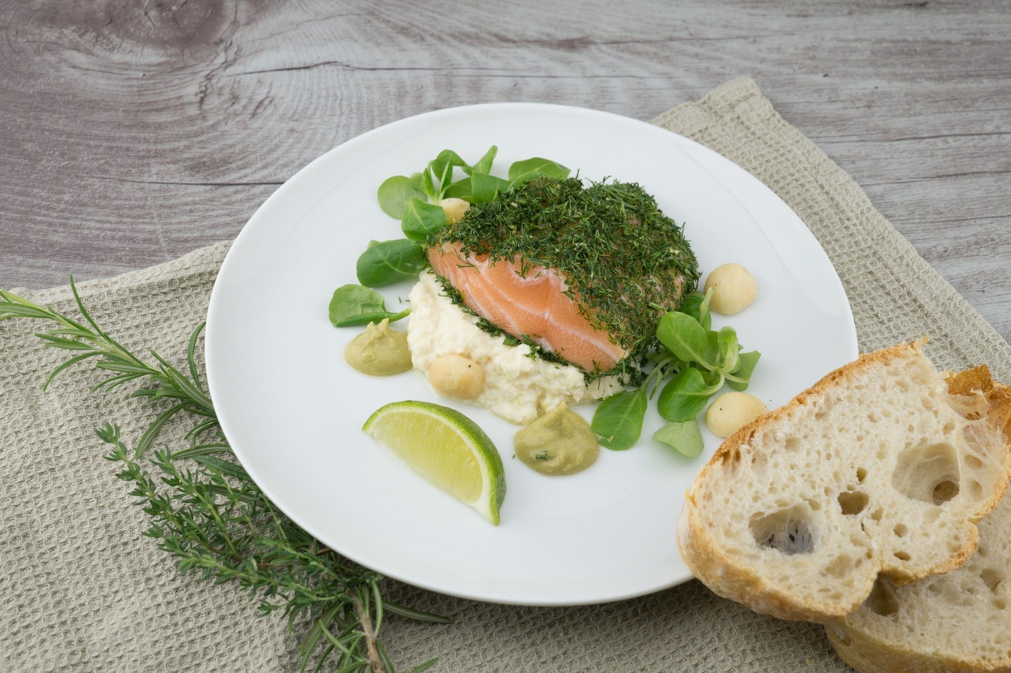 2048x1363 #food, #white plate, #rosemary, #plate, #herb