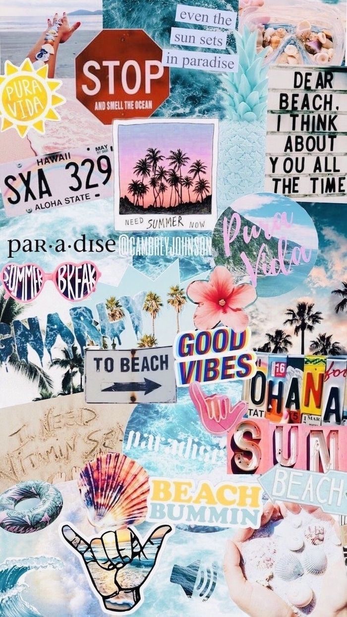 photo collage, beach vibes, beach photo, cute background, good vibes. iPhone wallpaper vsco, Wallpaper iphone cute, Cute summer wallpaper