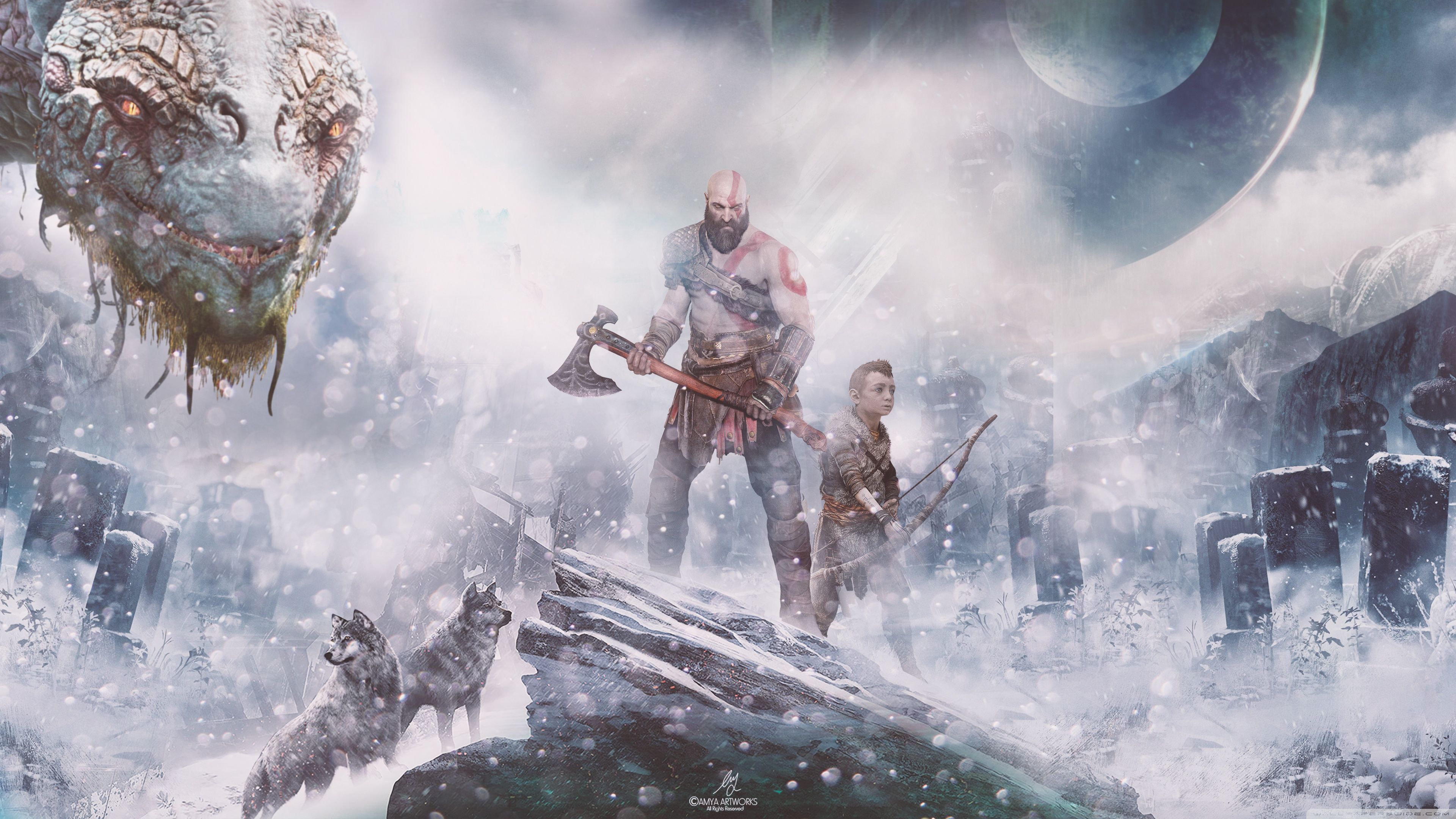 God of War (PS4) Norse mythology Ultra HD Desktop Background