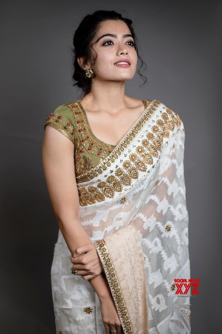 Actress Rashmika Mandanna Cute New Stills In A Saree News XYZ