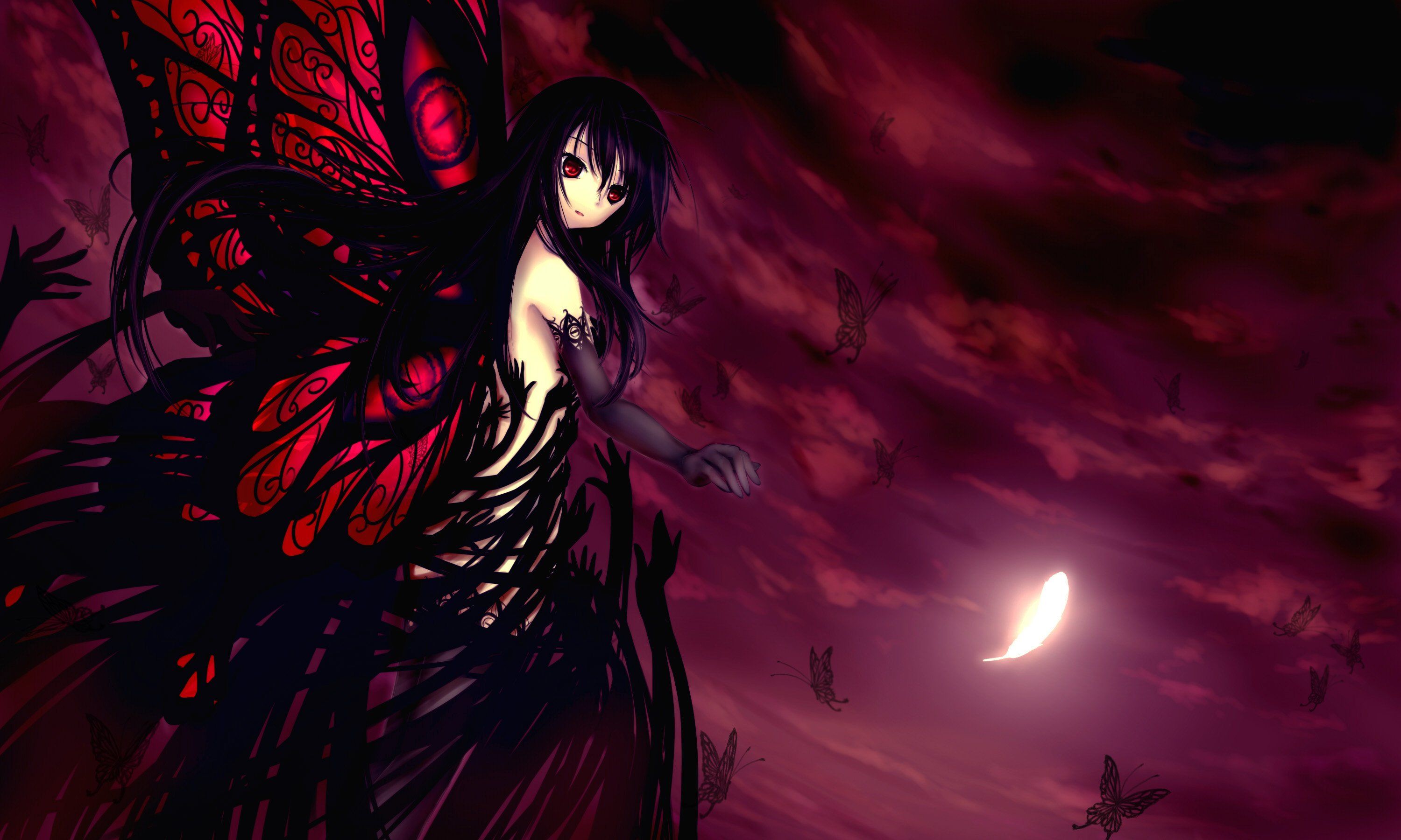 wallpaper, Background, Girl, Original, Gothic, Angel, Dark, Demon