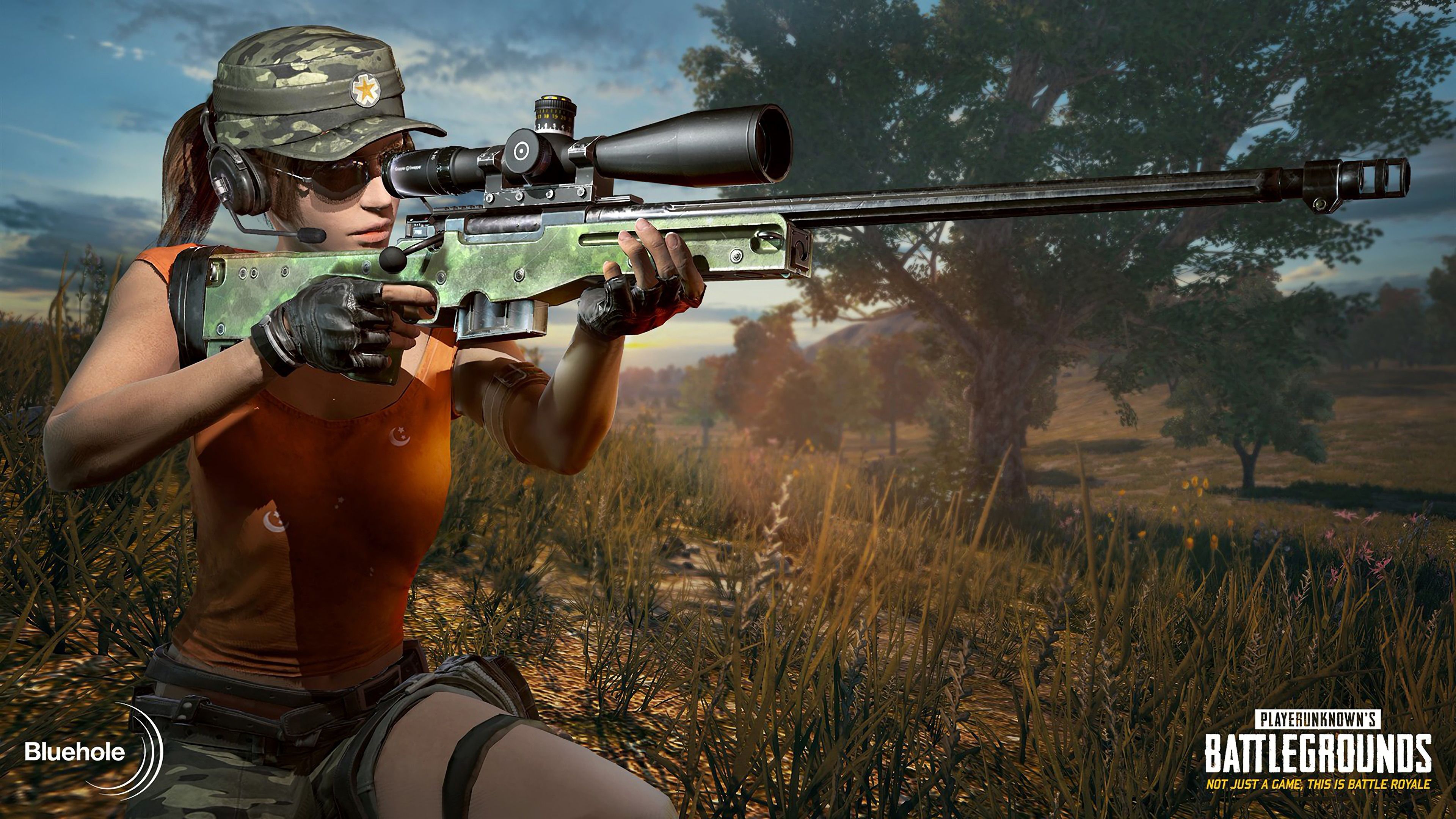 PUBG Sniper Girl Sniper Rifle PlayerUnknown's Battlegrounds 4K Wallpaper