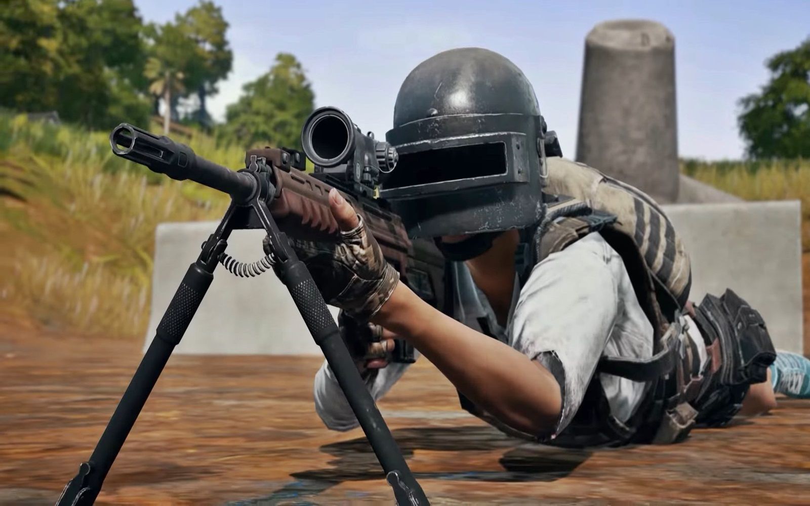 Pubg Sniping With Sniper And Scope Wallpaper