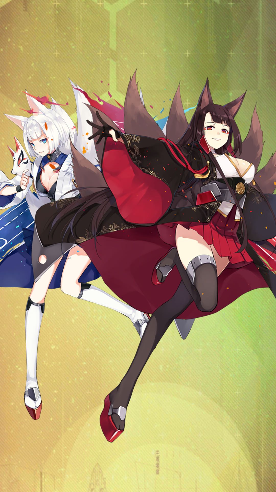 Akagi and Kaga phone wallpaper