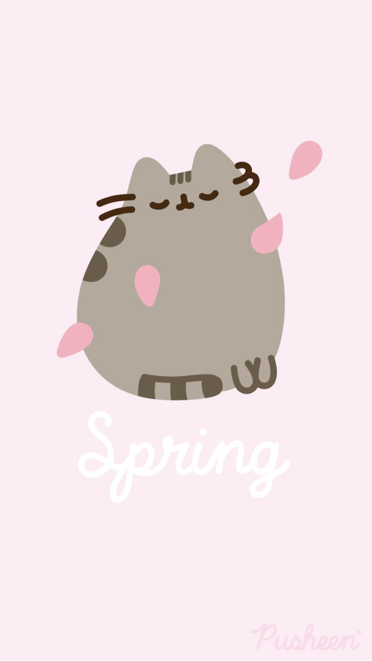 Pusheen the cat iphone wallpaper background spring. Pusheen cute