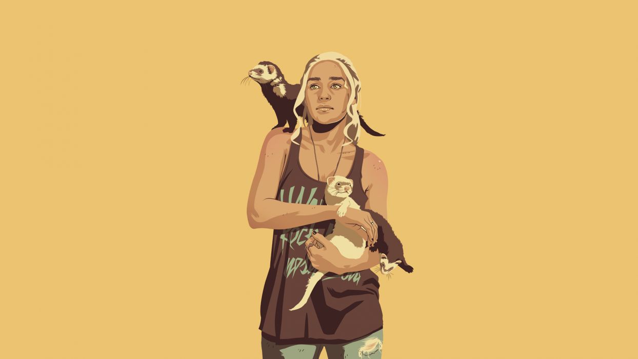 Game of Thrones Daenerys Targaryen Ferret wallpaperx1080