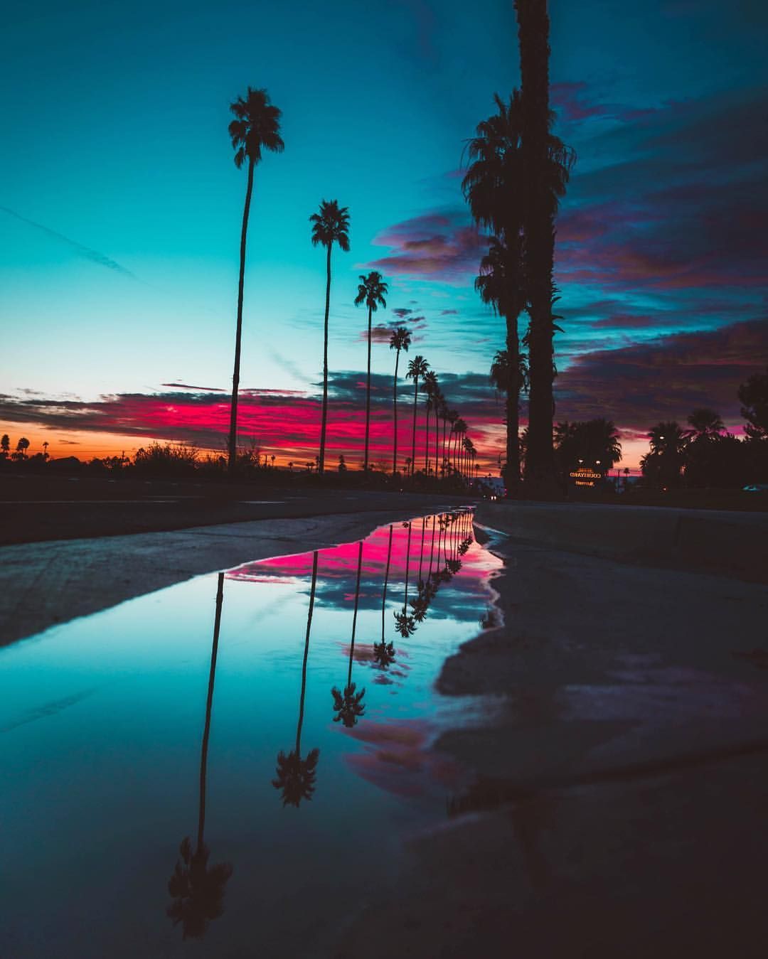 Views during sunrise in Palm Springs, California. Nature