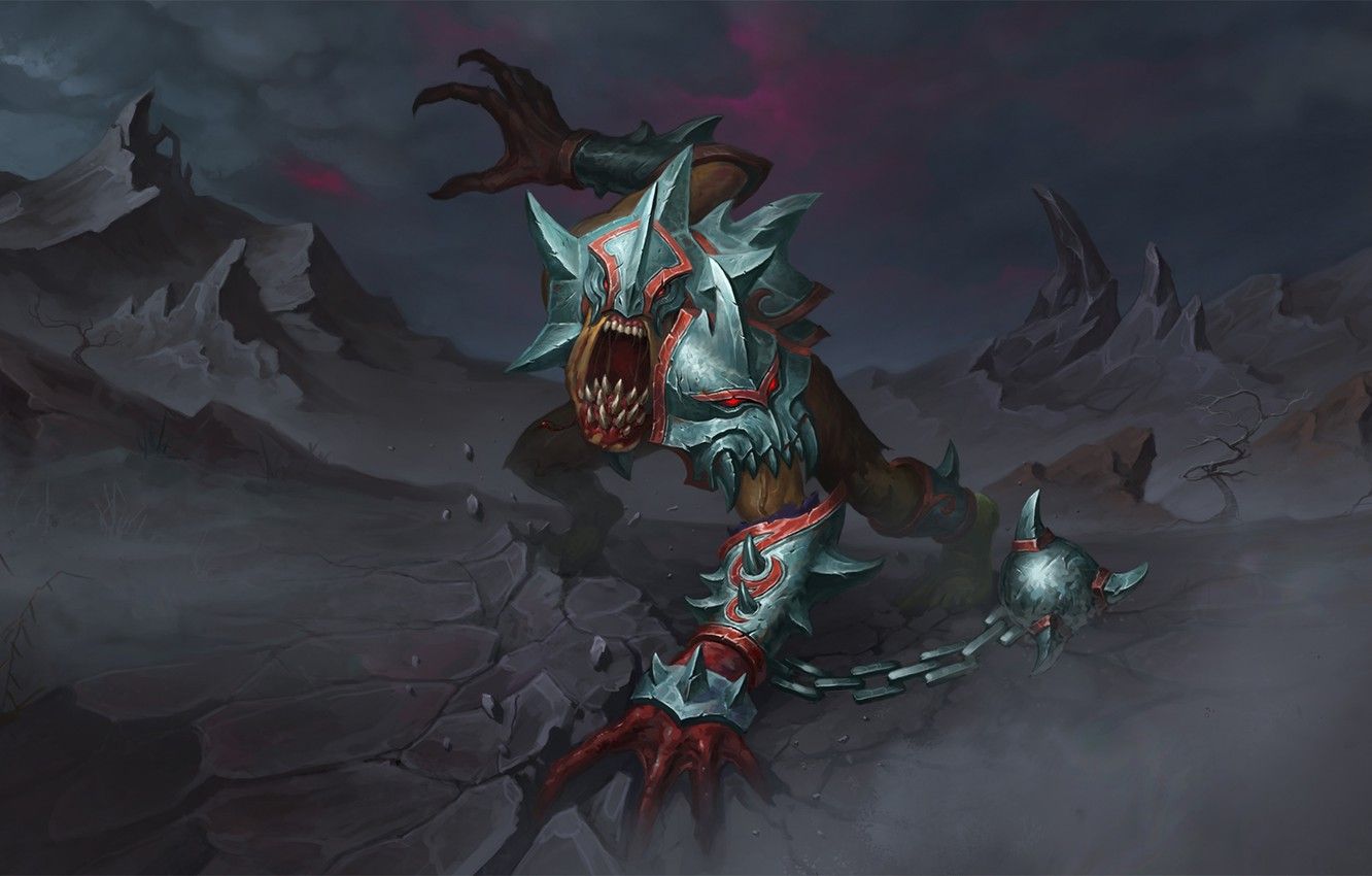Wallpaper monster, armor, fan art, dota 2, lifestealer, does aix
