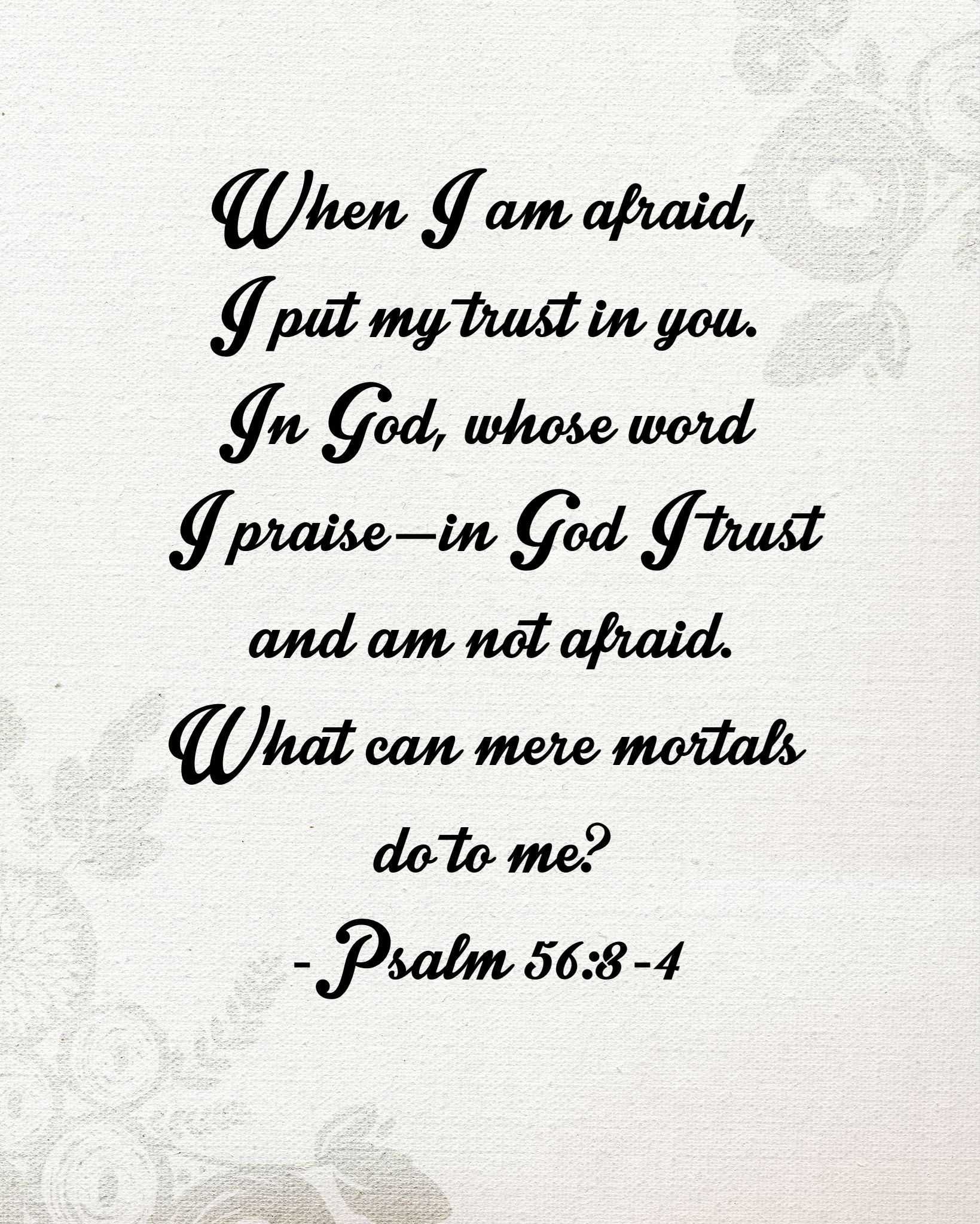 Psalm 56:3 4. Psalms, Cool Words, Meaningful Words