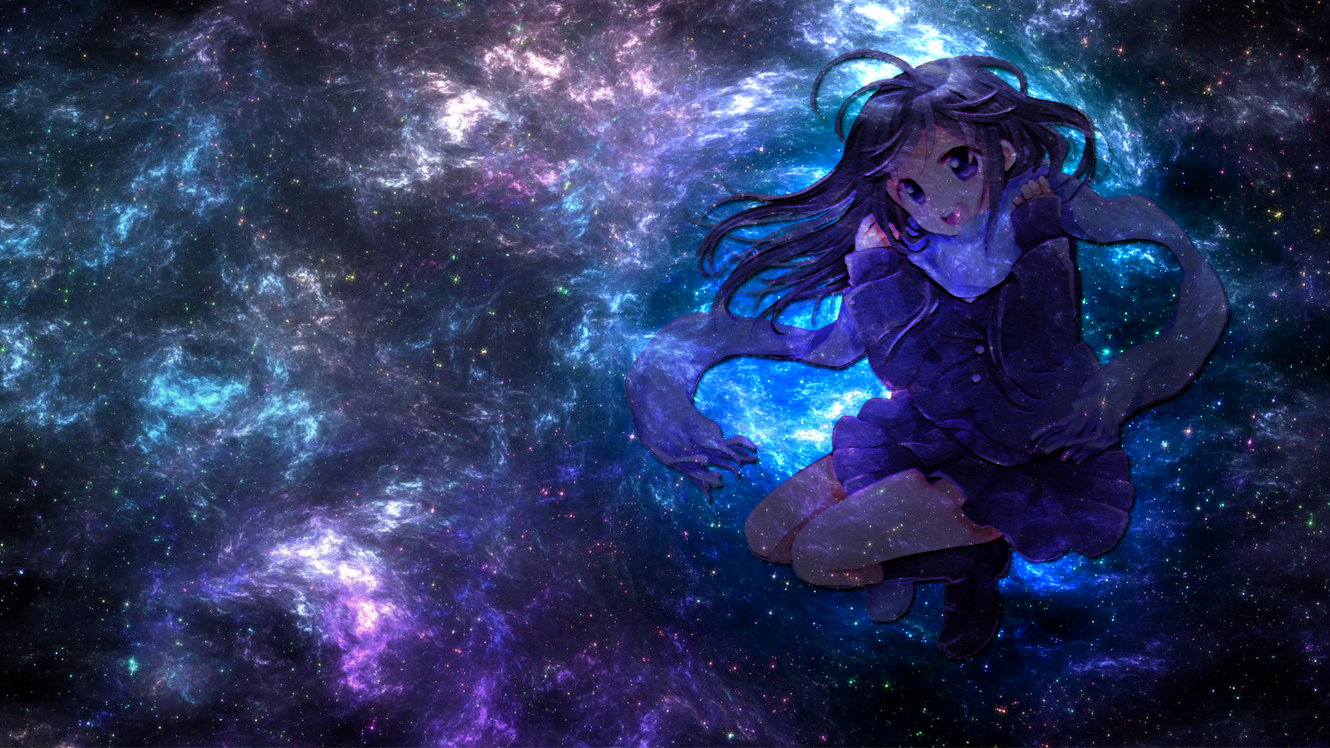 Blue Anime Galaxy Wallpapers Wallpaper Cave