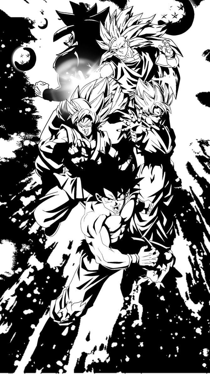 Dragon Ball Z HD Mobile Black And White Wallpapers - Wallpaper Cave
