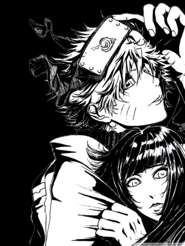Wallpaper Anime Para Android And Hinata Black And White