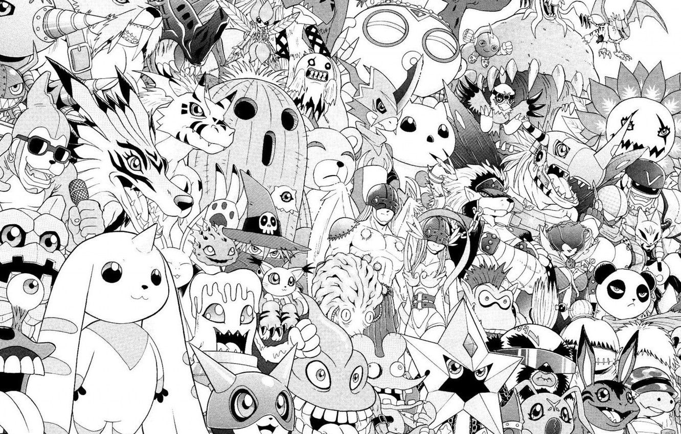 Photo Wallpaper White, Anime, Black, Wallpaper, Manga
