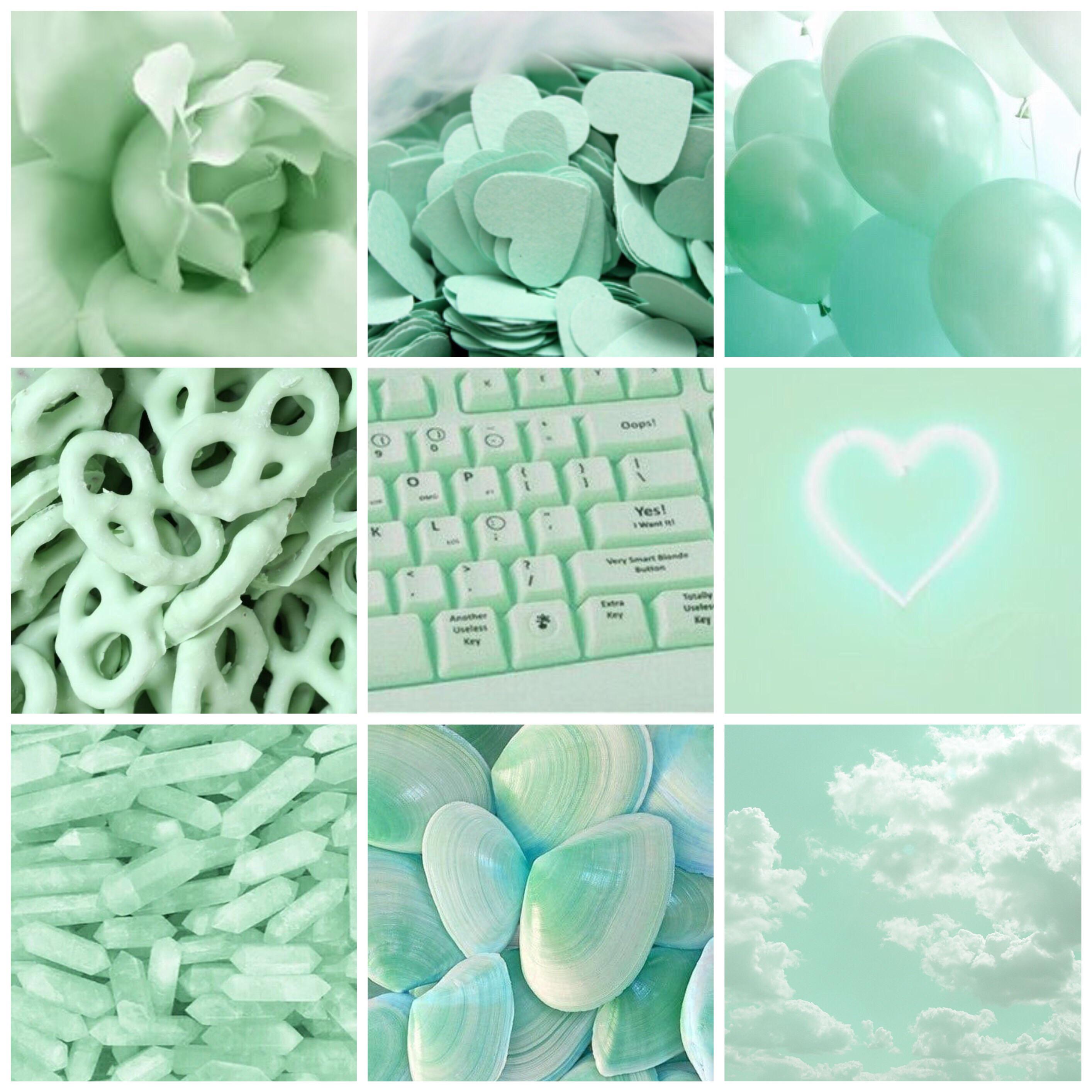 Green Aesthetic Wallpaper / Aesthetic Anime Green Collage Wallpapers