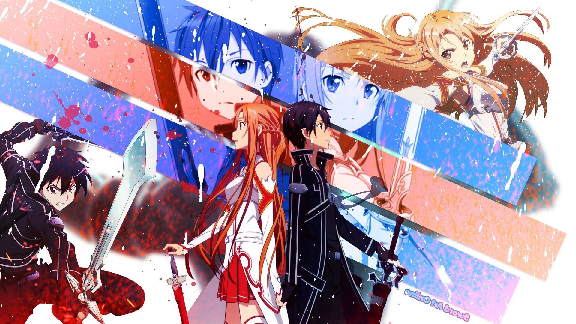 Sword Art Online Kirigaya Kazuto Yuuki Asuna Anime Art