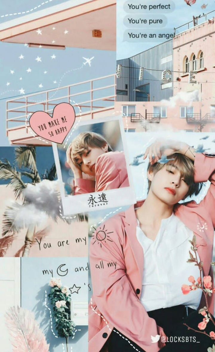 collage, grunge, background and taehyung