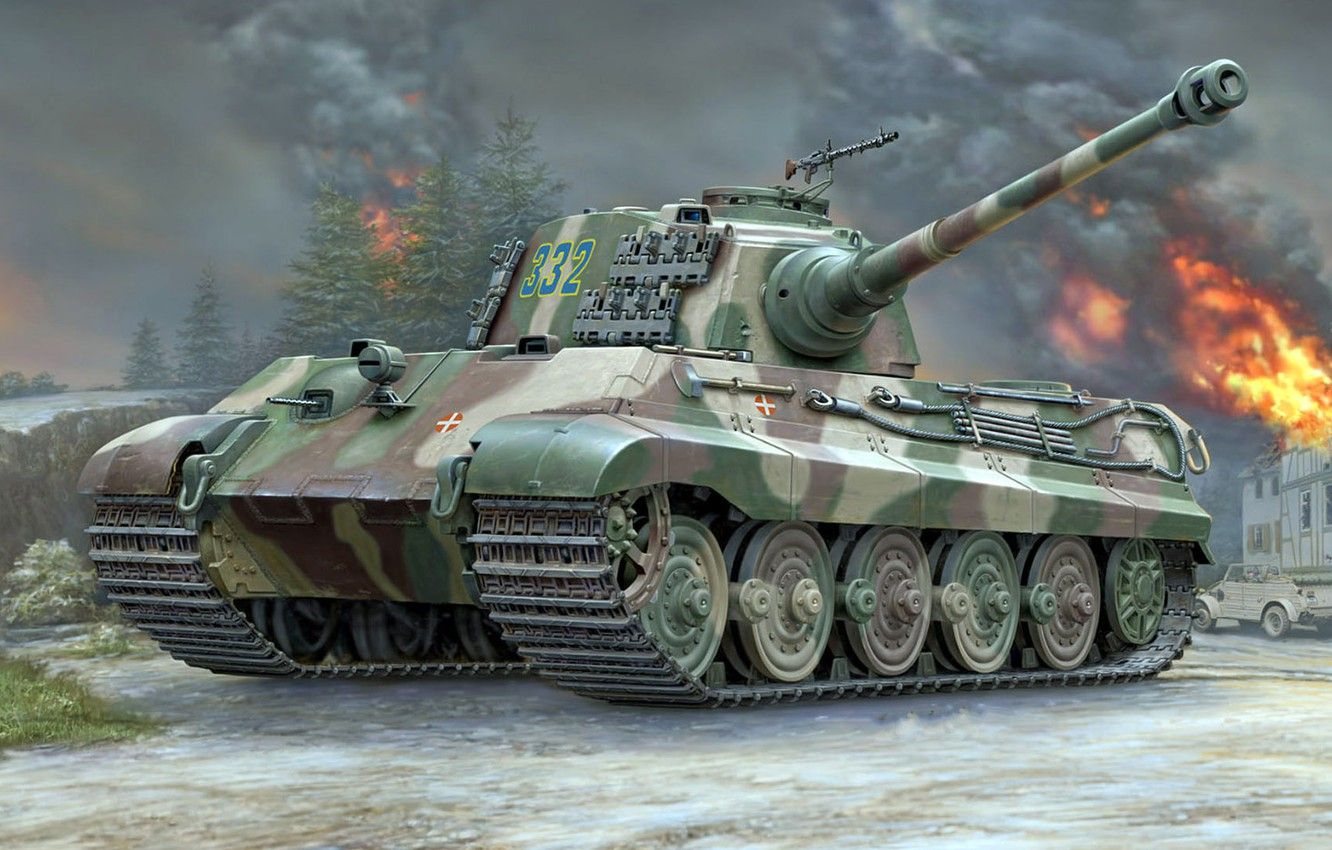 Wallpaper King tiger, Panzerkampfwagen VI Ausf. B, Tiger II, Royal tiger, German heavy tank image for desktop, section оружие