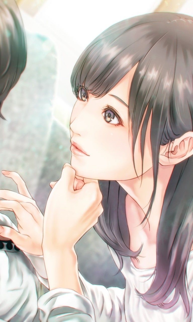 Anime Couple, Romance, Semi Realistic, Cute, Brown